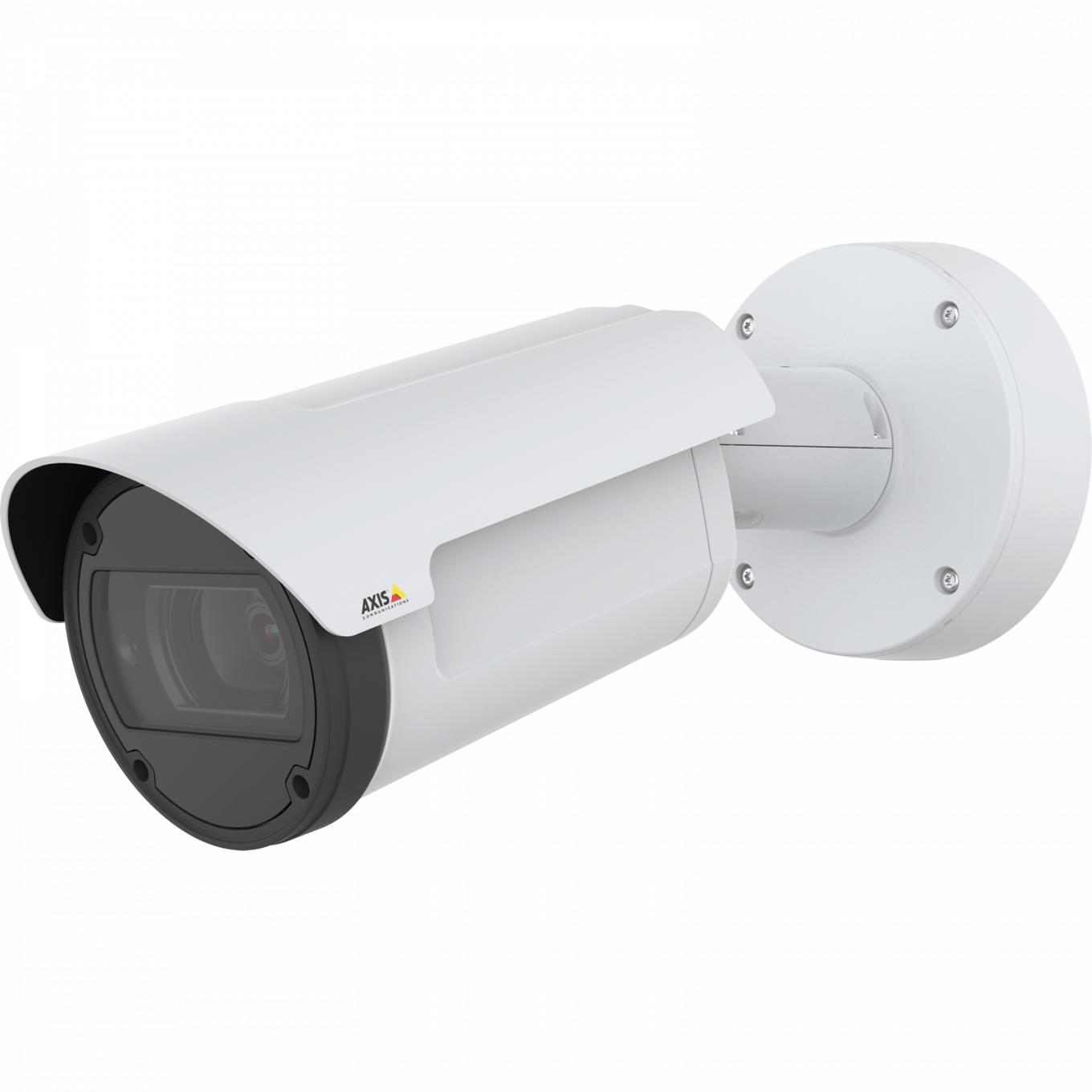 AXIS Q1798-LE IP Camera è dotata di Zipstream e Lightfinder. Il dispositivo è visualizzato dal suo angolo sinistro.