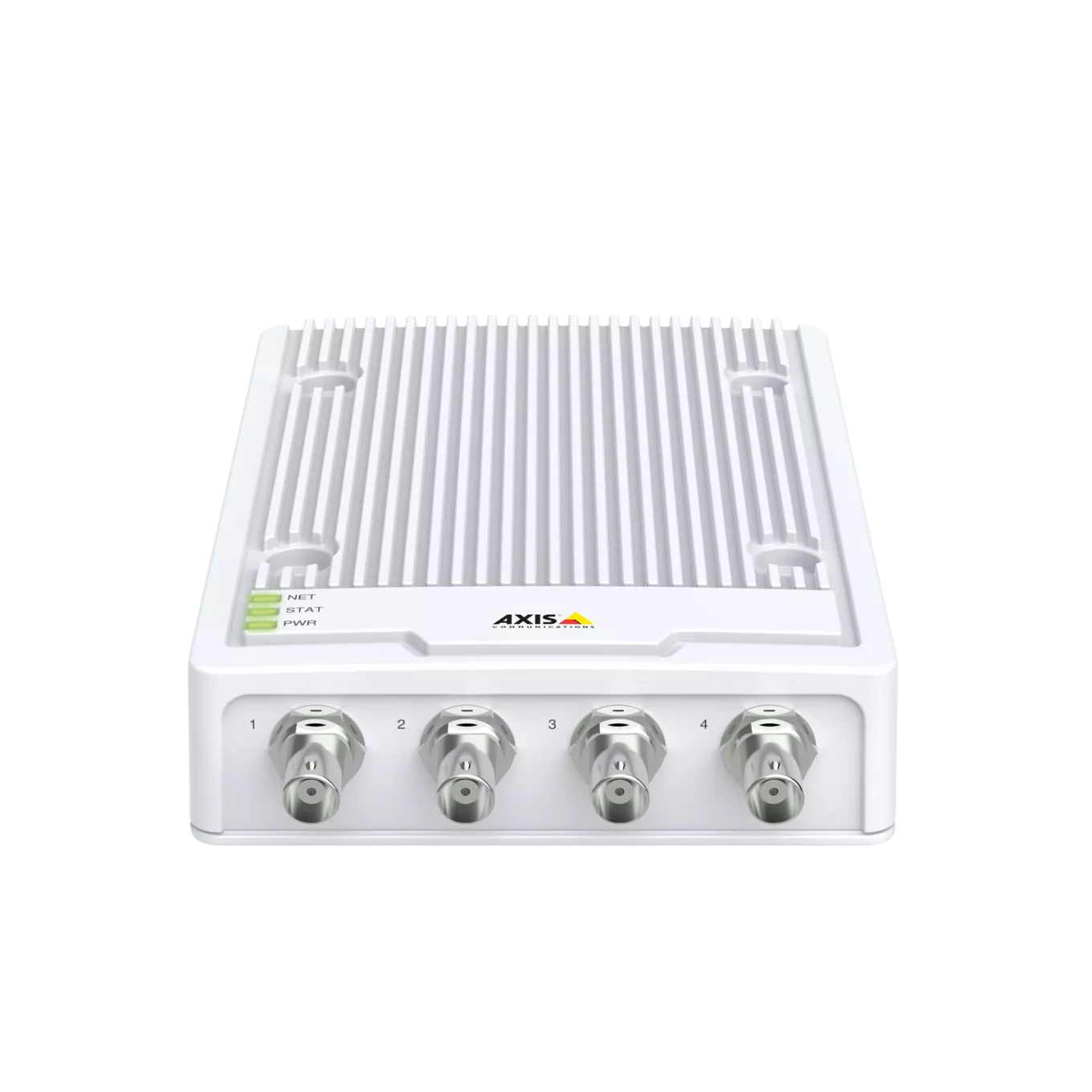 AXIS M7104 Video Encoder desde el frente con luces