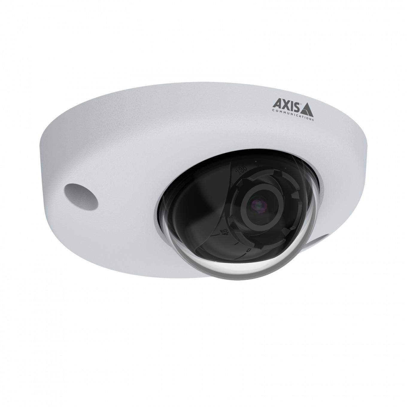 L’AXIS P3925-R est une caméra IP robuste et résistante au vandalisme avec Lightfinder. Vue de son angle droit. 