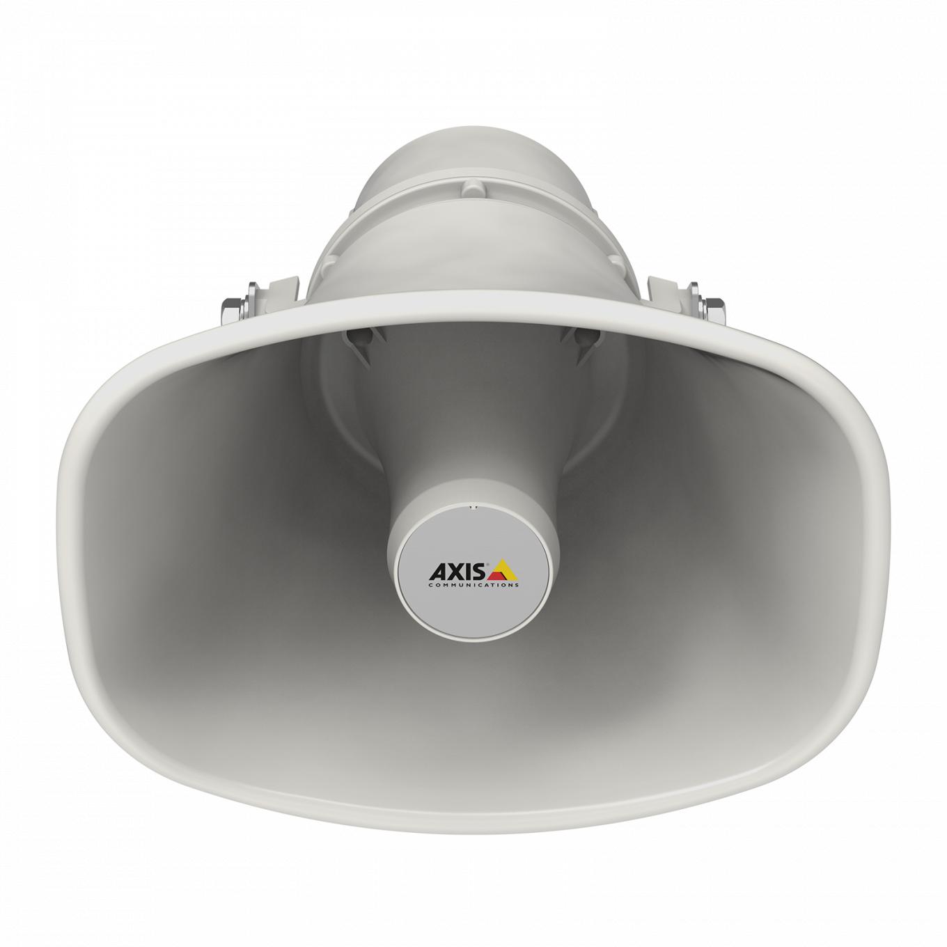 AXIS C1310-E Network Speaker dalla parte anteriore, inclinato verso il basso