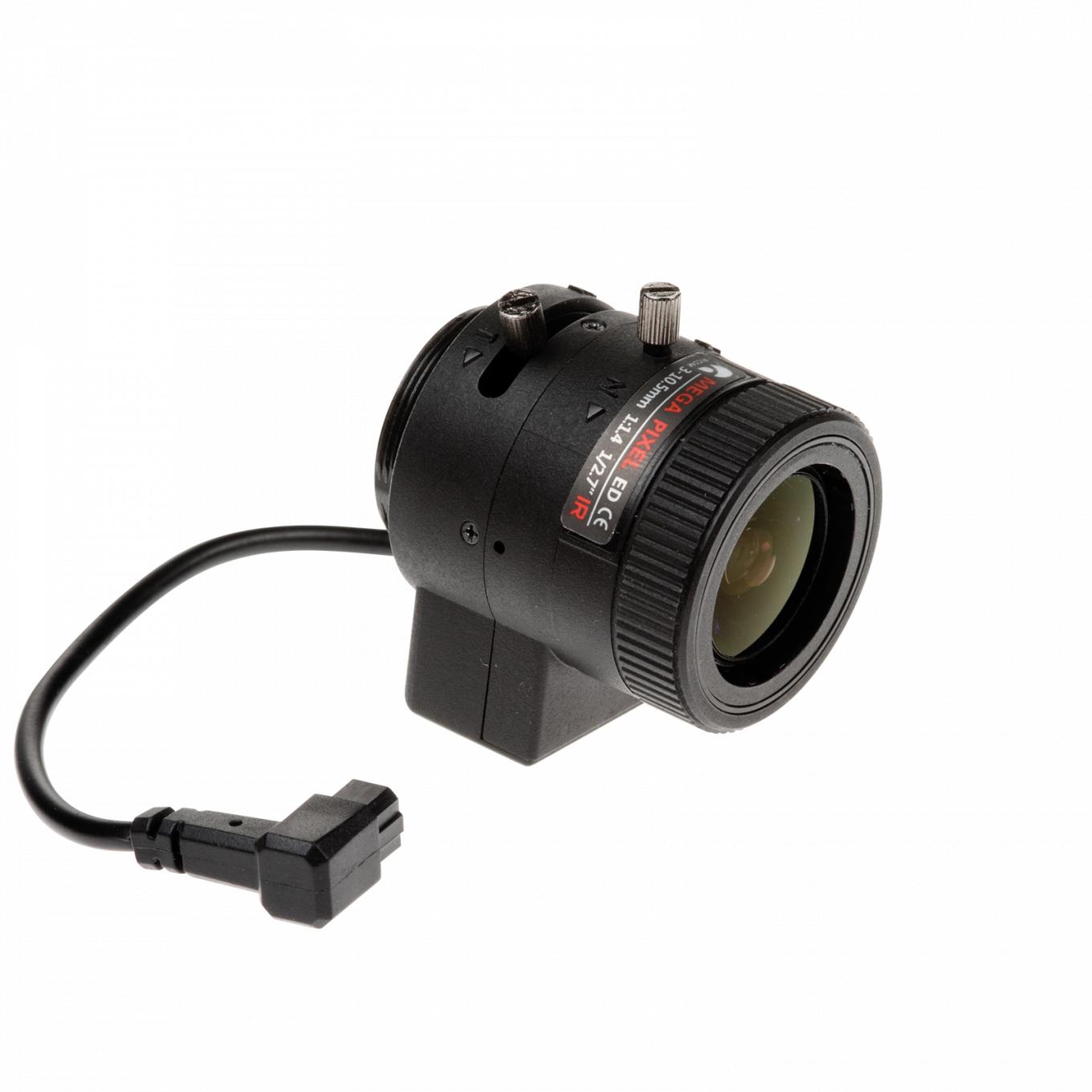 와이어가 있는 Black AXIS Lens CS 3-10.5 mm F1.4 DC-Iris 2 MP