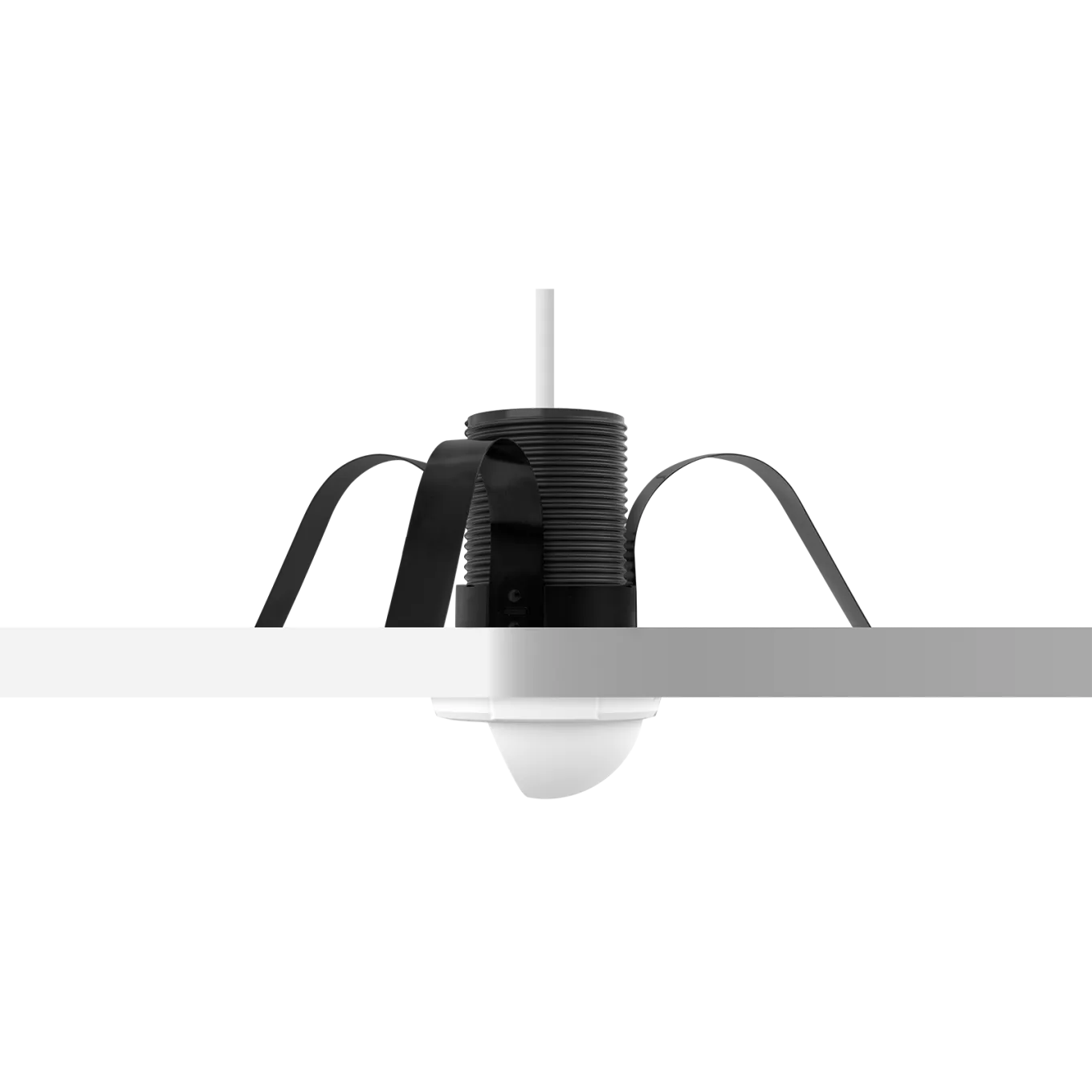 옆에서 본 천장에 장착된 AXIS F8225 Pinhole Accessory