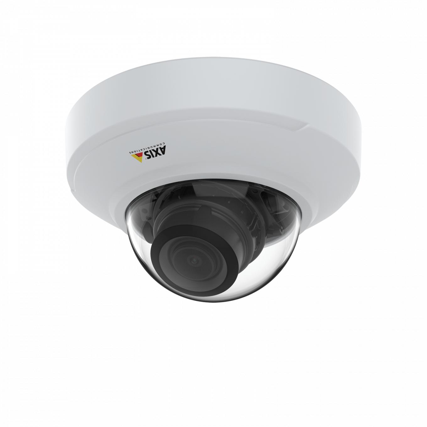 AXIS M4216-V Dome Camera mounted in ceiling from left angle