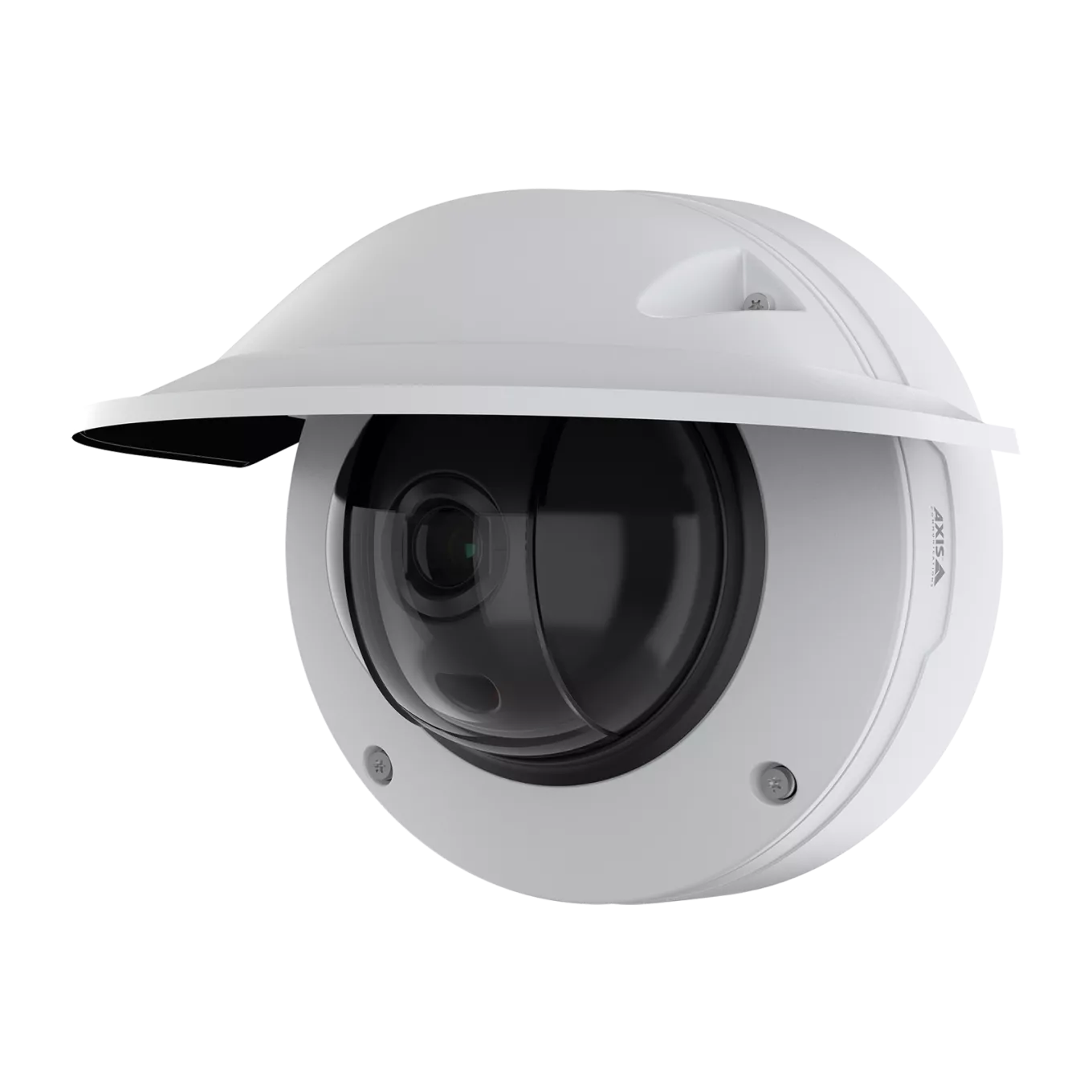 AXIS TQ3808-E Weathershield with network camera, viewed from its left angle
