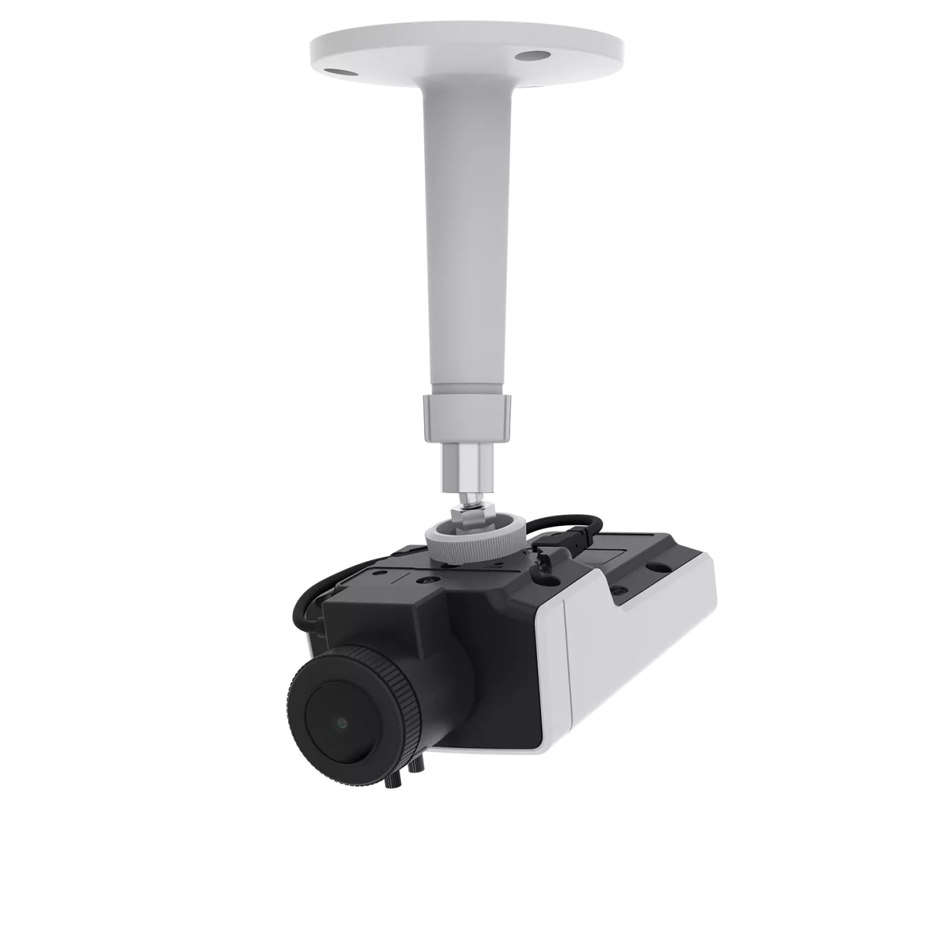 M1135 MKII mounted on the ceiling looking left. In black and white