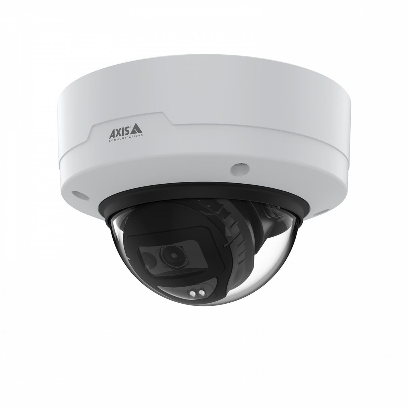 AXIS M3216-LVE in black and white, mounted in the celing