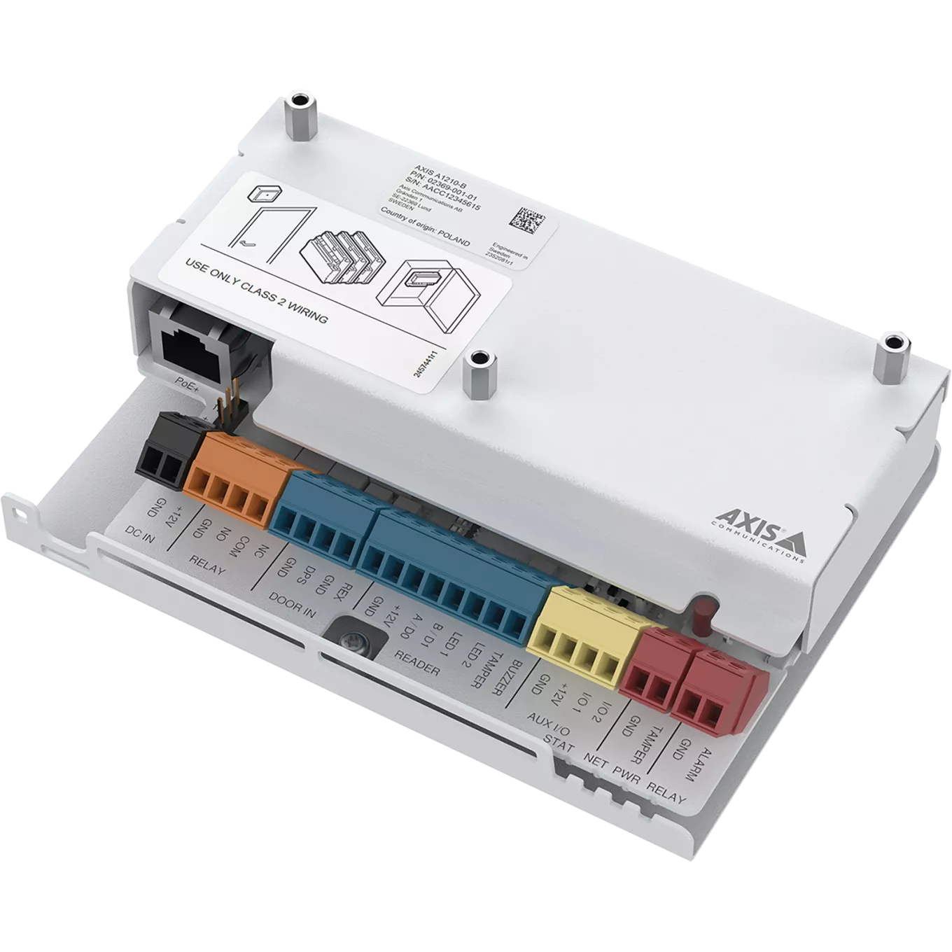 AXIS A1210-B Network Door Controller, viewed from its left angle