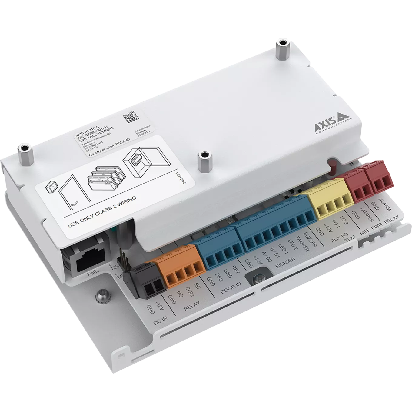AXIS A1210-B Network Door Controller, viewed from its right angle