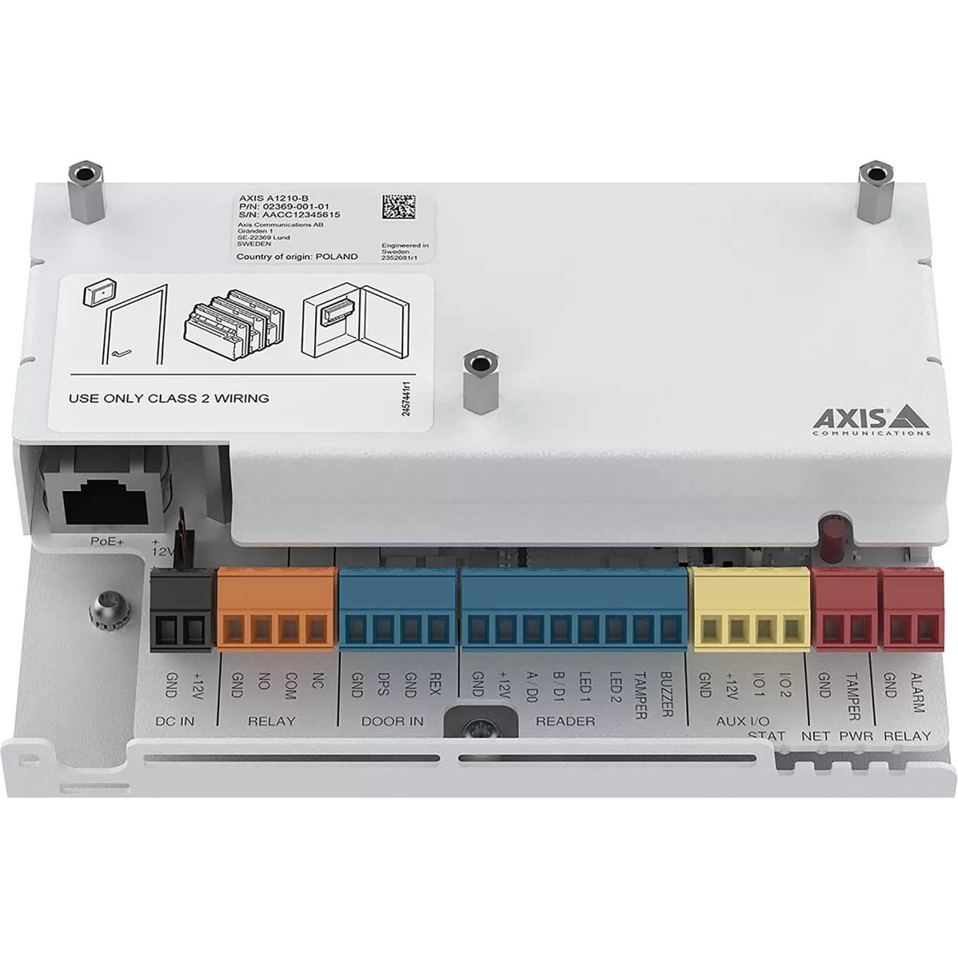 AXIS A1210-B Network Door Controller, viewed from its front