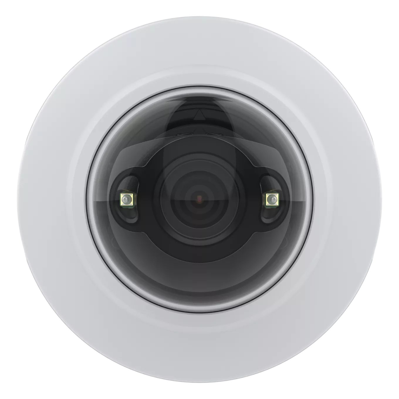 AXIS M4215-LV Dome Camera viewed from its front, white frame