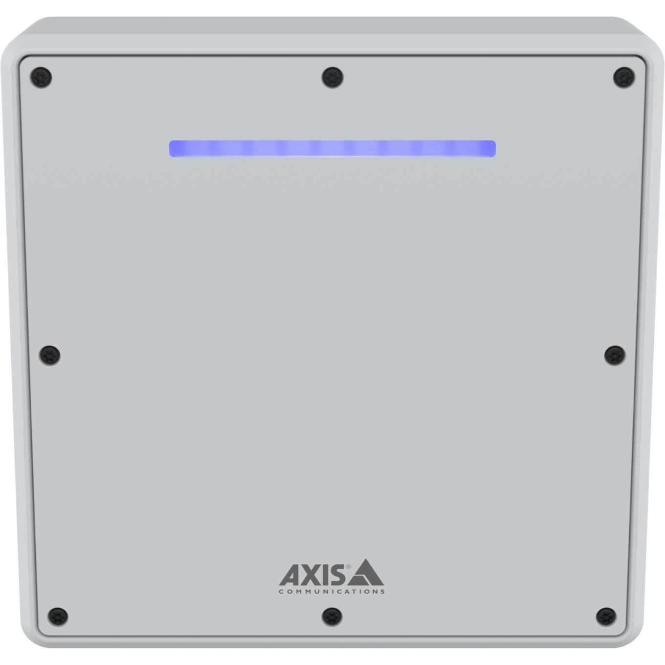 백색 전면 AXIS D2210-VE 및 청색 LED가 있는 Axis 레이더