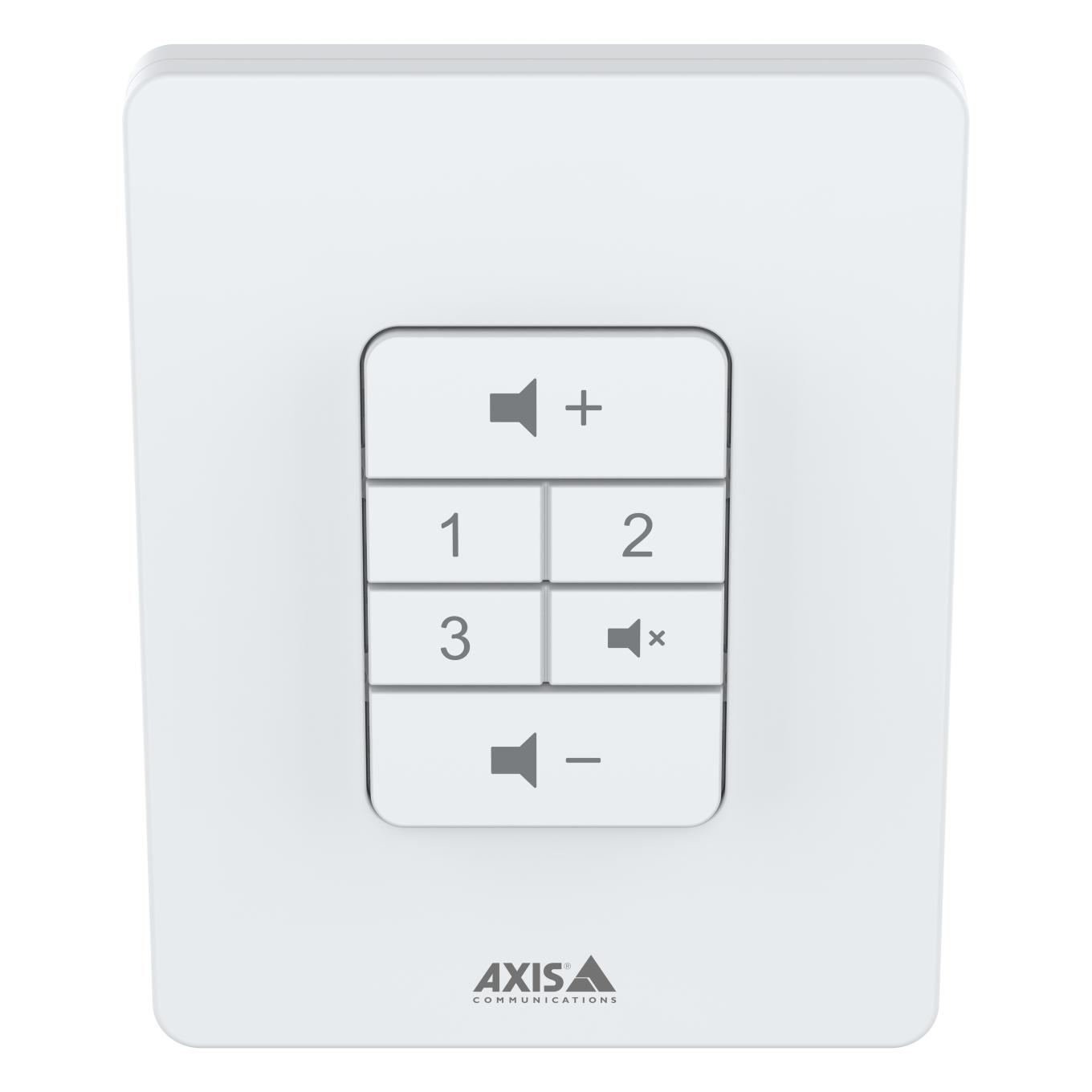 White volume controller for wall mount. C8310 is viewed from its front.