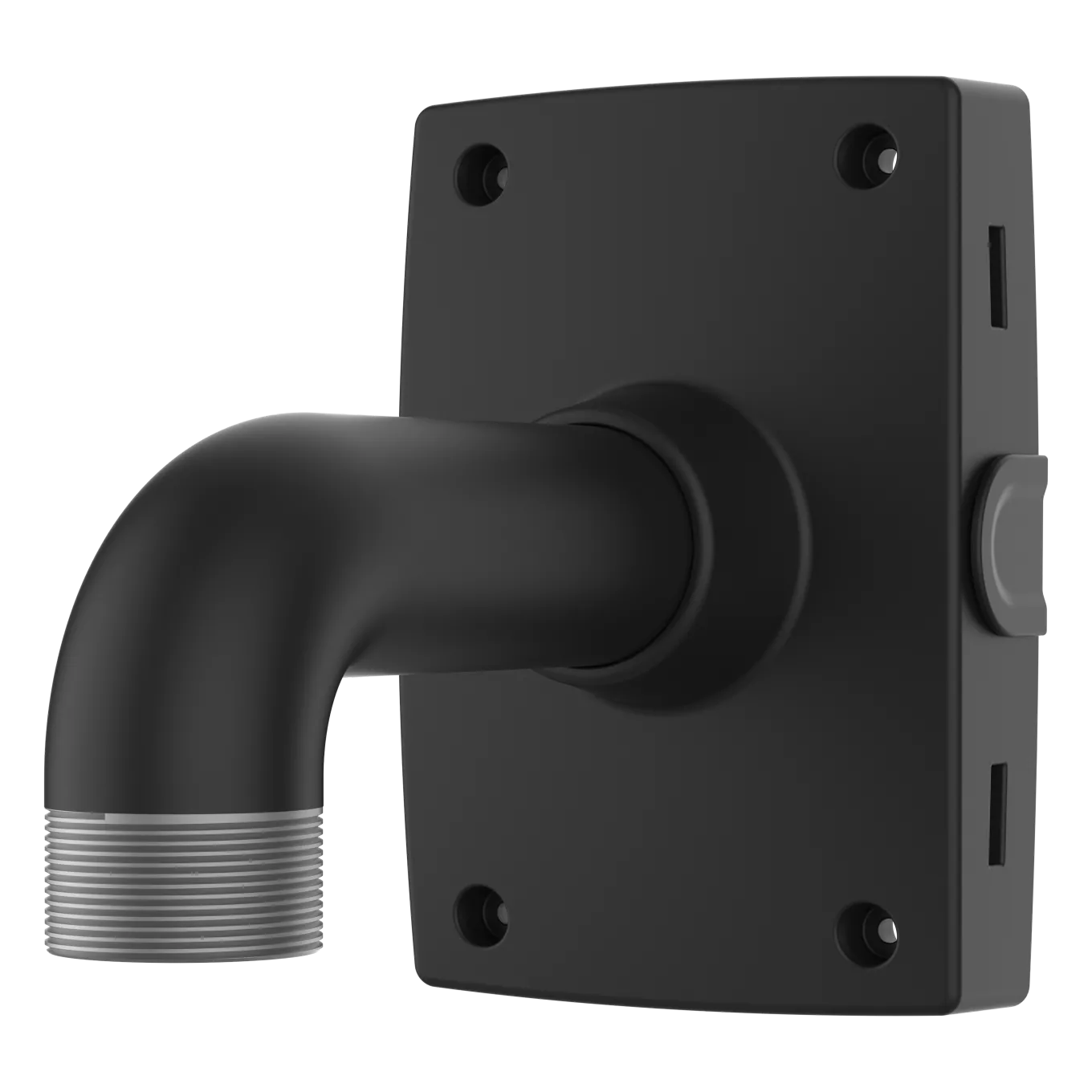 Support de poteau noir adapté à une utilisation intérieure et extérieure. TP3301-E vue de son angle gauche.
