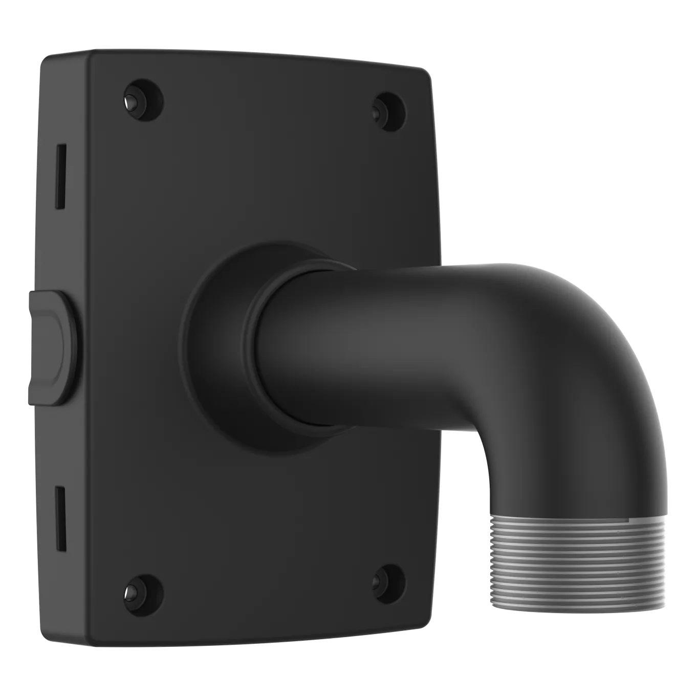 Support de poteau noir adapté à une utilisation intérieure et extérieure. TP3301-E vue de son angle droit.