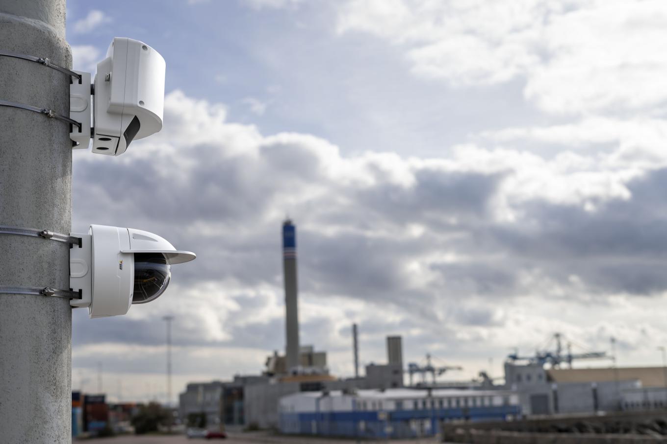 radar and panoramic camera mounted on pole