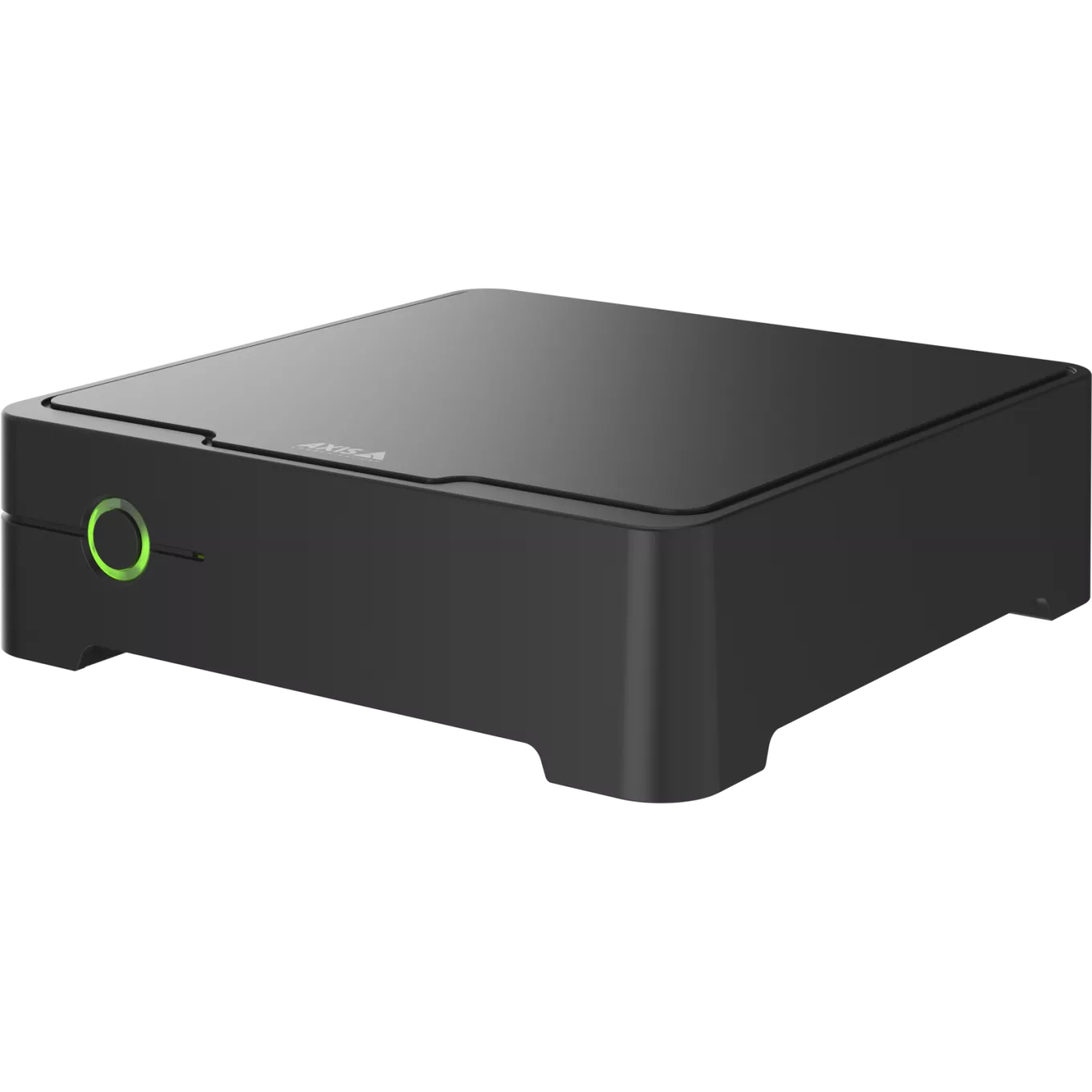 Black recorder AXIS S3008 MK II with a round button with green light.
