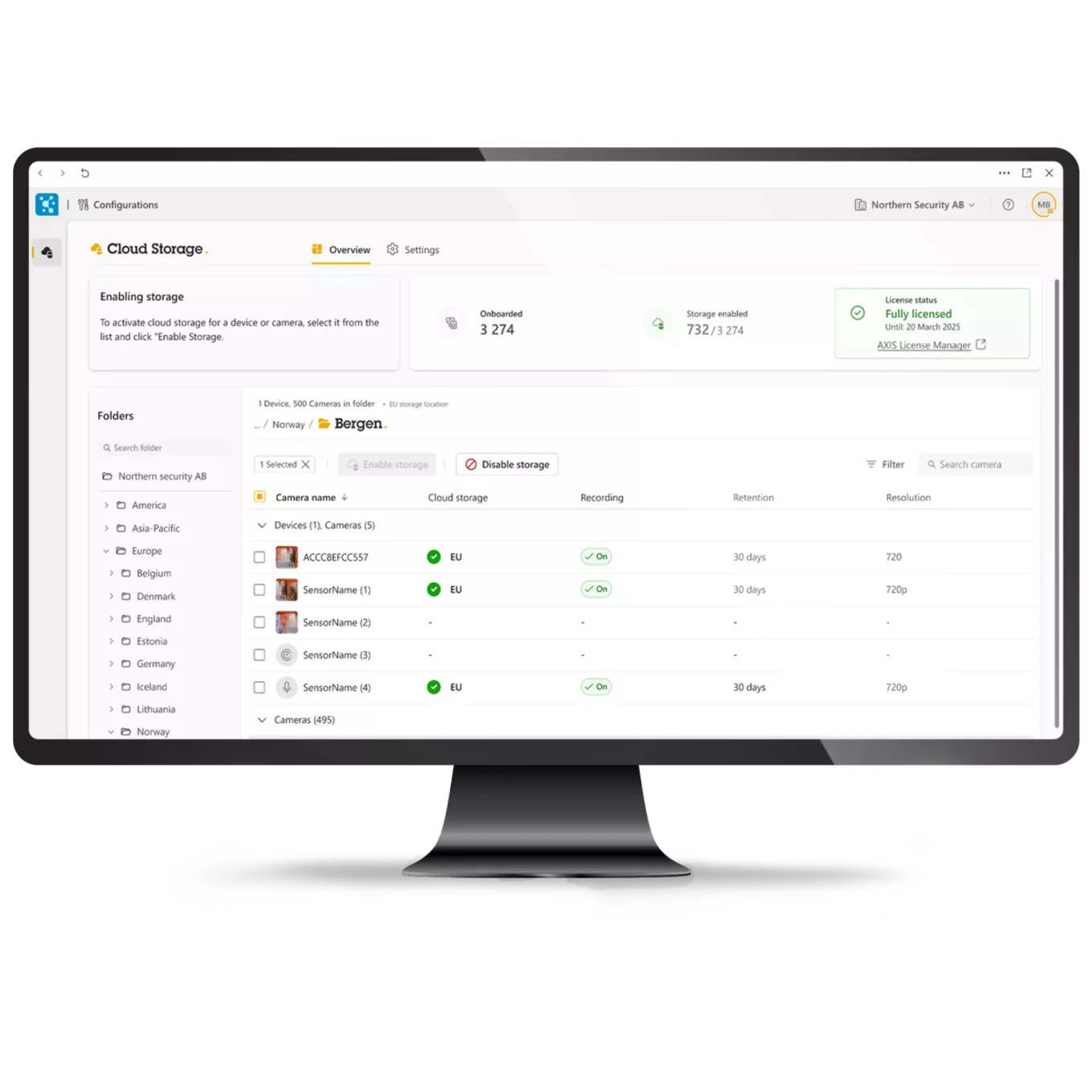 AXIS Camera Station Cloud Storage
