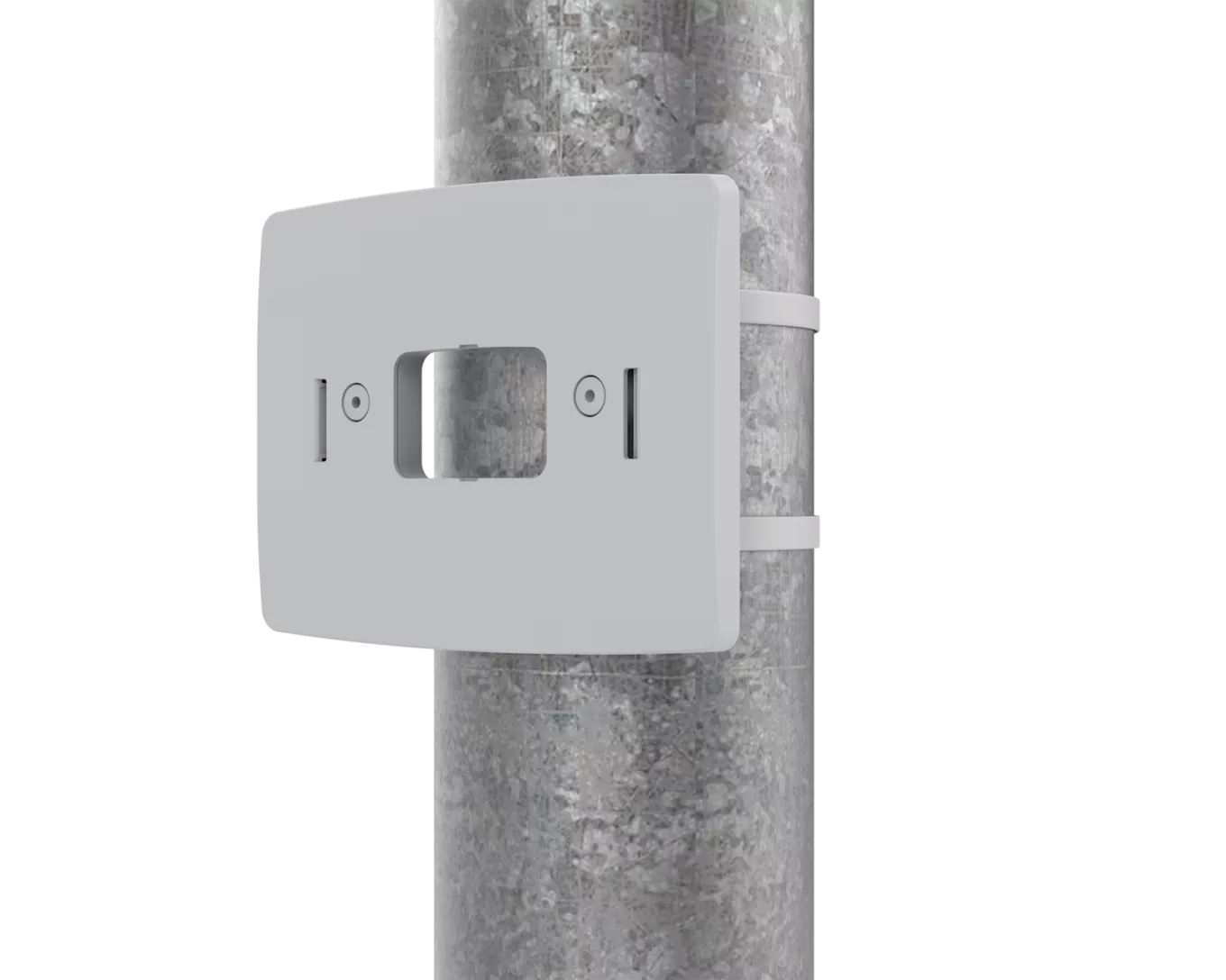J-Box and pole adapter installed on a pole