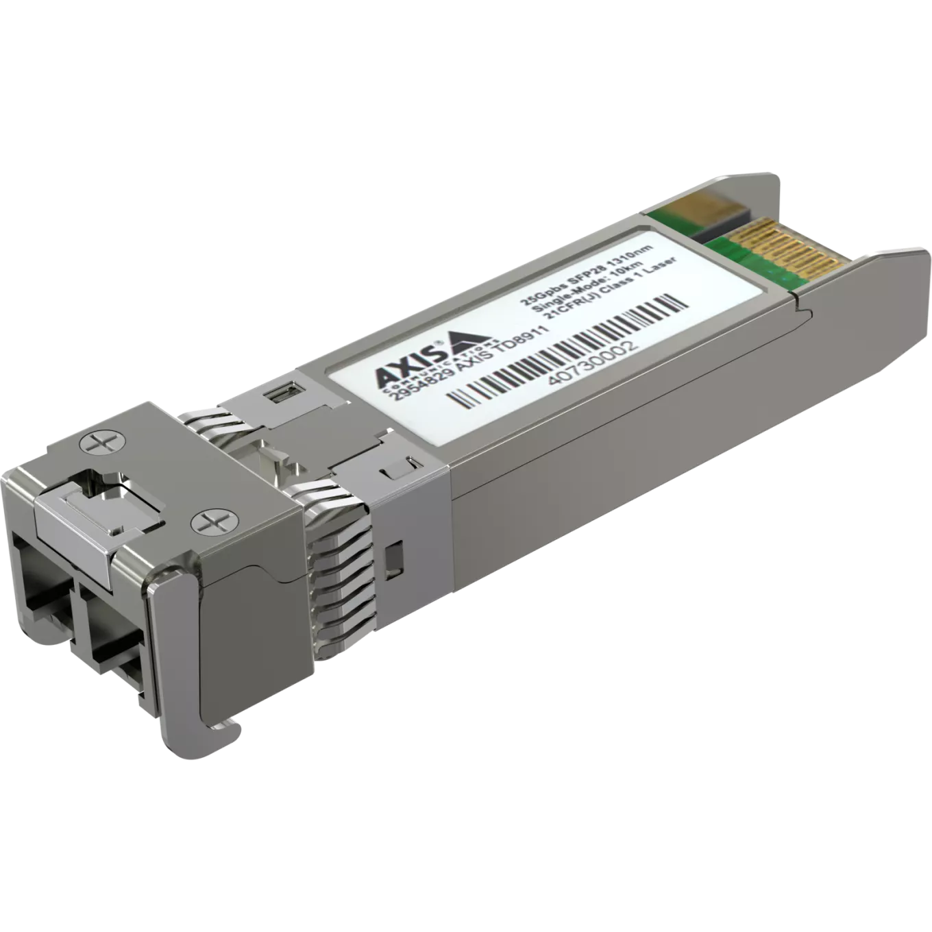 AXIS TD8911 SFP28 Module LC.SR viewed from its left angle