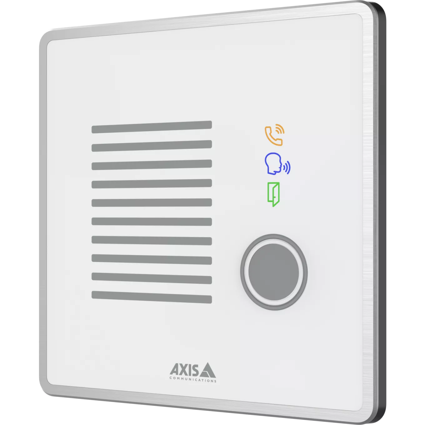 AXIS I7020 Network Intercom bianco, visto dall'angolo sinistro