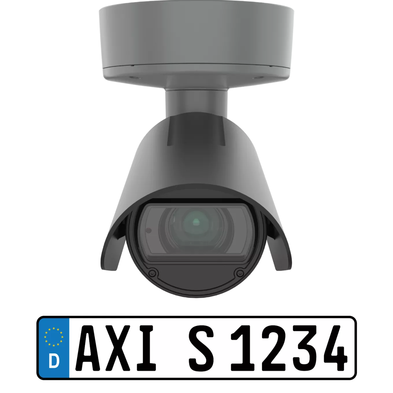 Camera wall mounted with license plate 