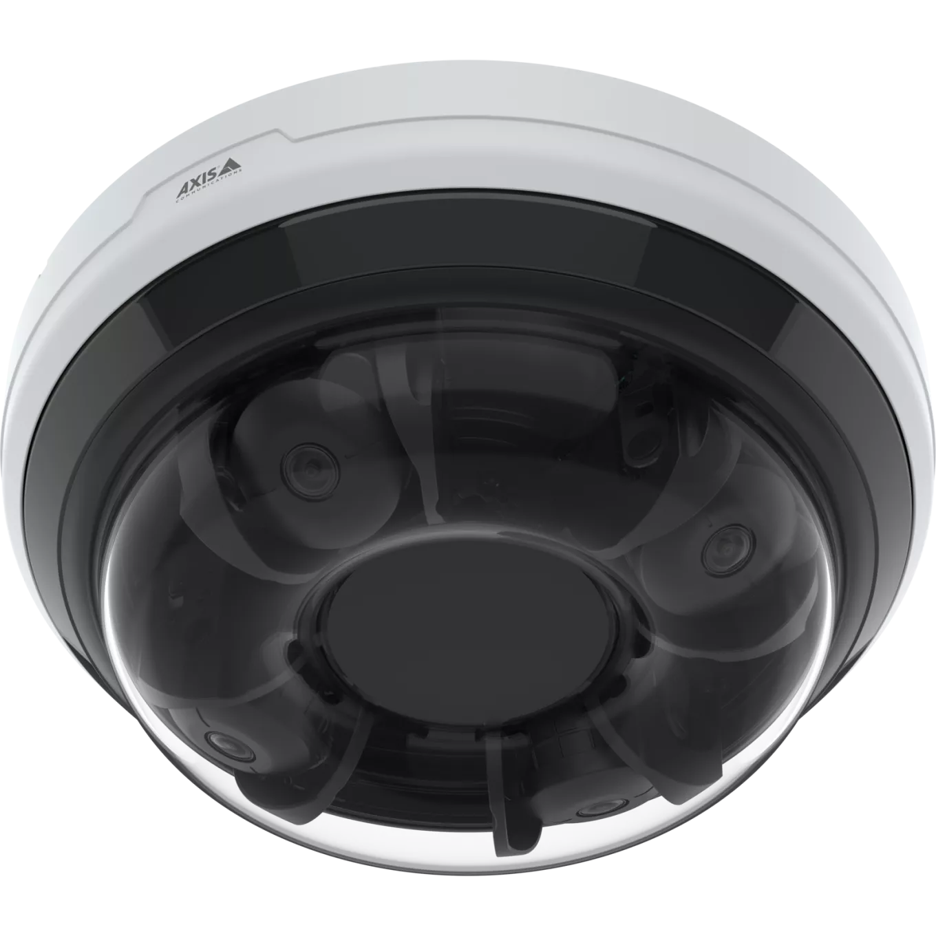 White AXIS P3748-PLVE Panoramic Camera viewed from its bottom angle
