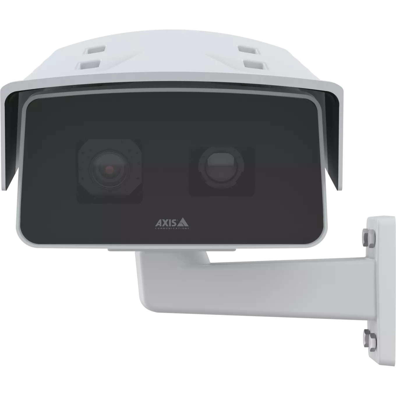 Camera looking straight ahead with white background