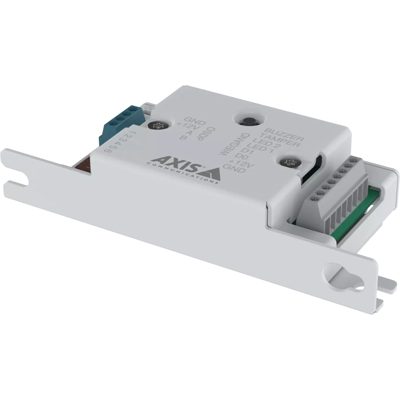 AXIS TA1101-B Wiegand to OSDP Converter（左から見た図）