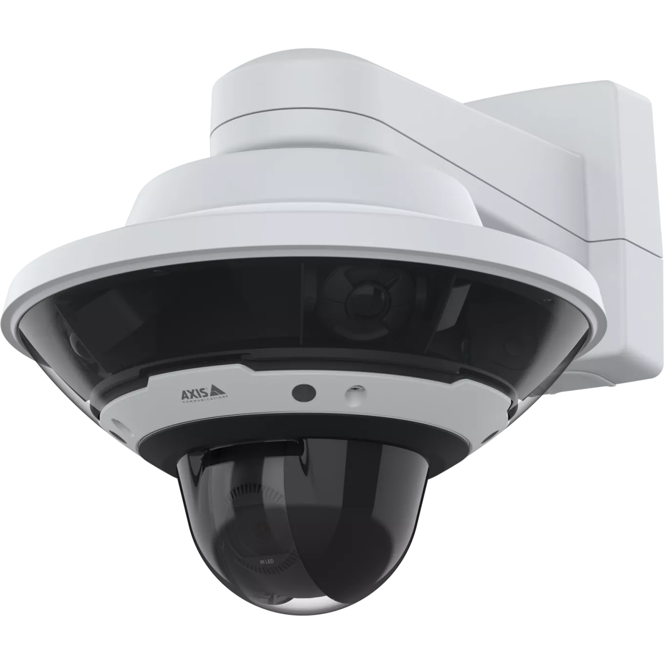 multidirectional camera with PTZ camera mounted wallmount