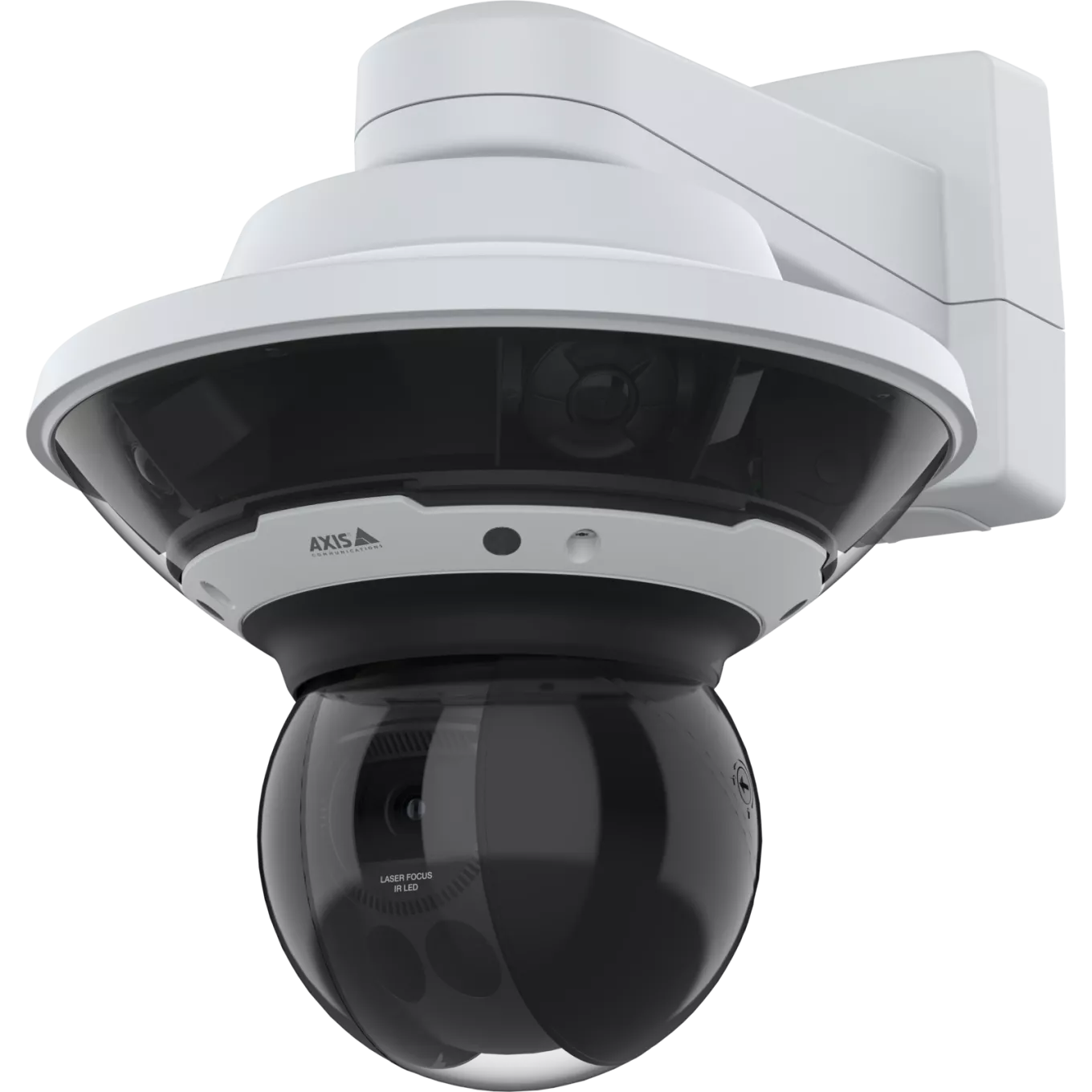 multidirectional camera with PTZ camera mounted wallmount