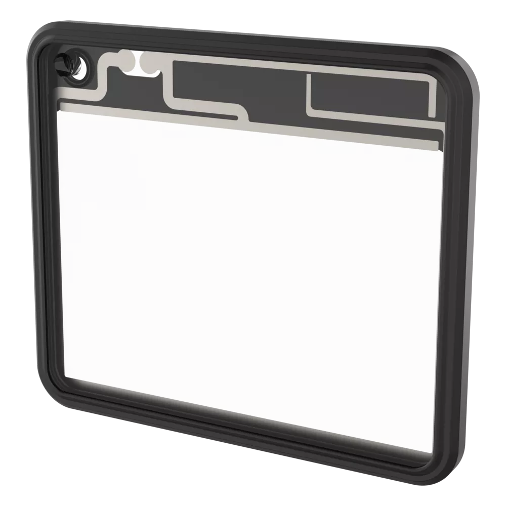 Black AXIS TQ1950-E Front Window Kit viewed from its left angle.