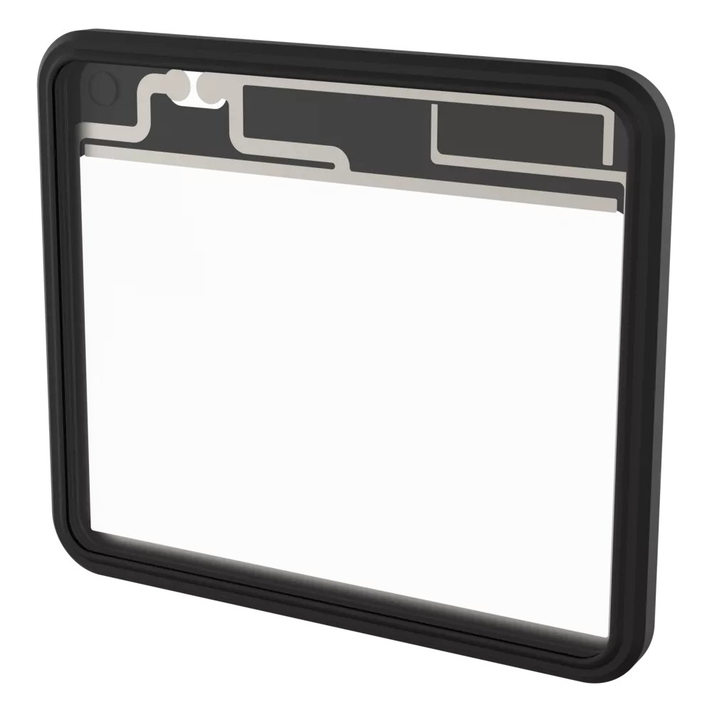 AXIS TQ1951-E Front Window Kit, nero, visto dal suo angolo sinistro.