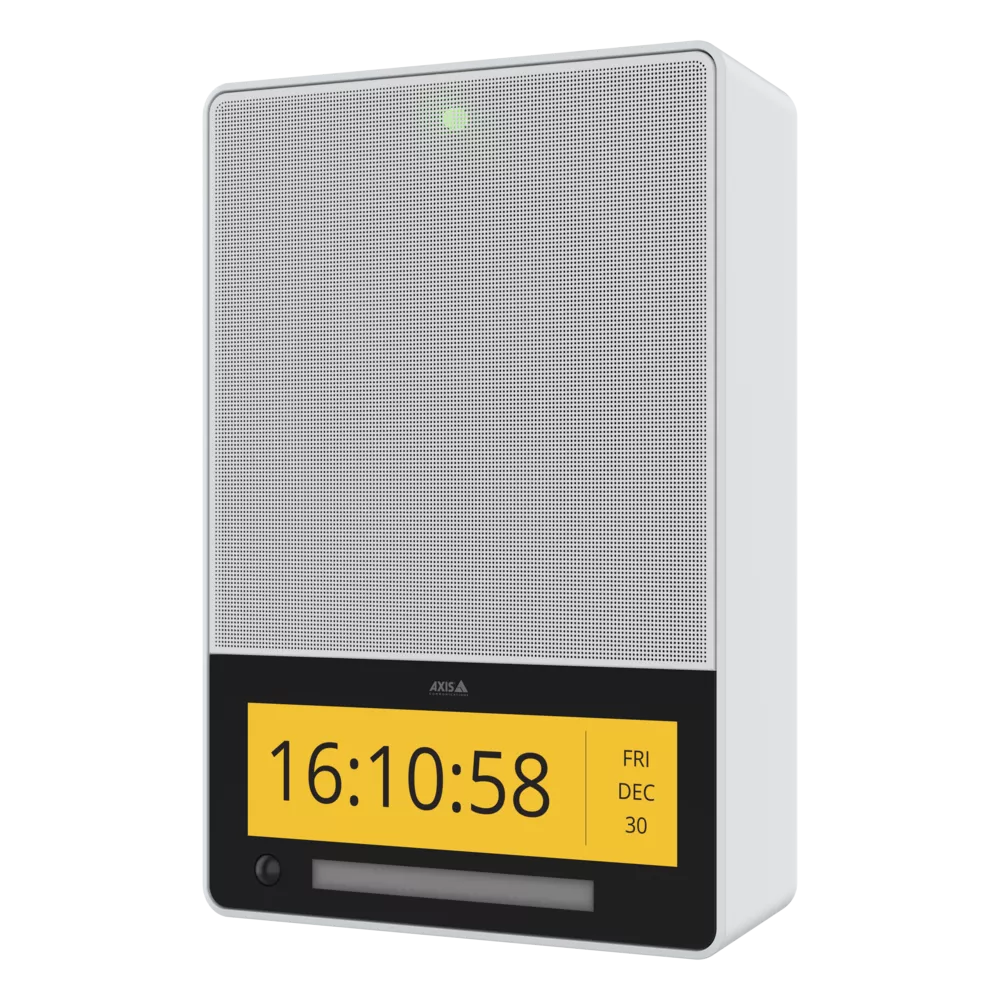product image of AXIS C1710 displaying time and date