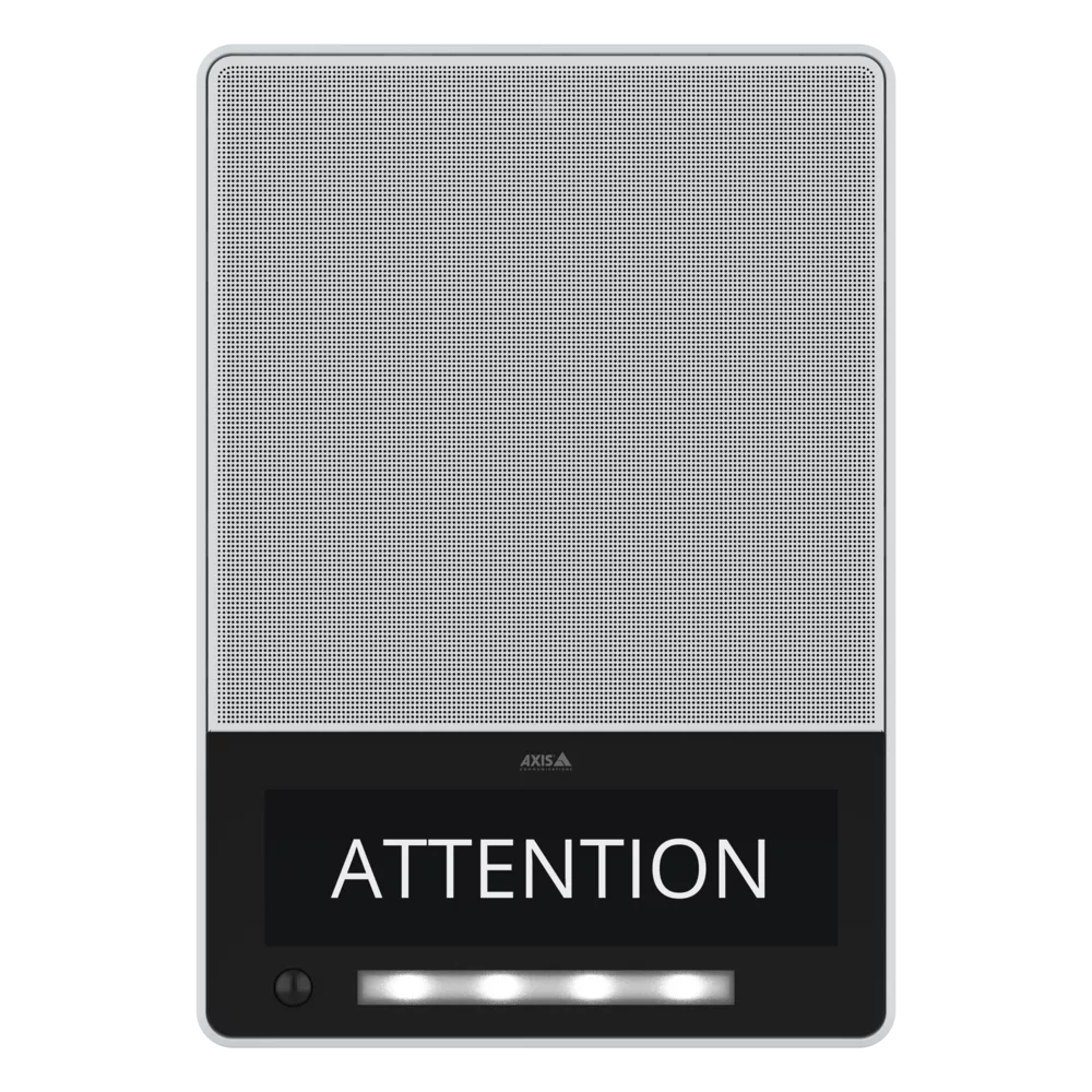 product image of AXIS C1710. Text is Attention