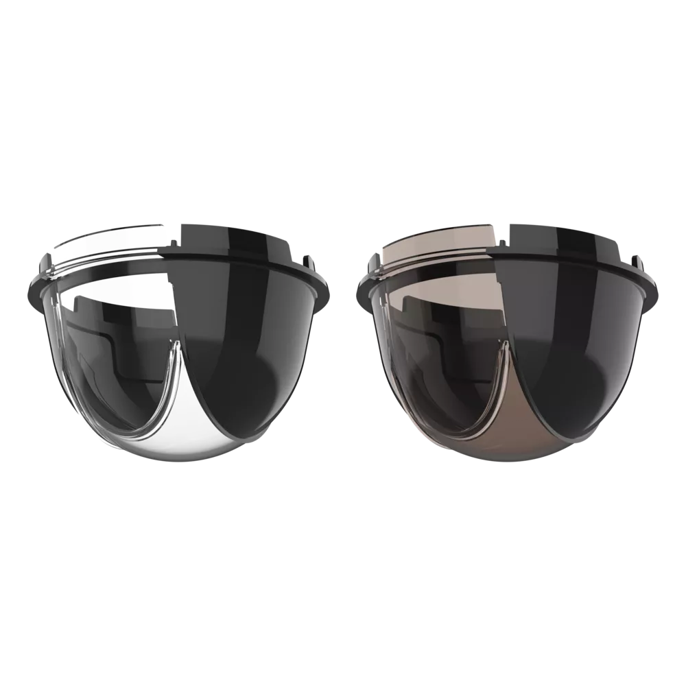 AXIS TQ3818-E Dome Clear/Smoked viewed from its front angle.