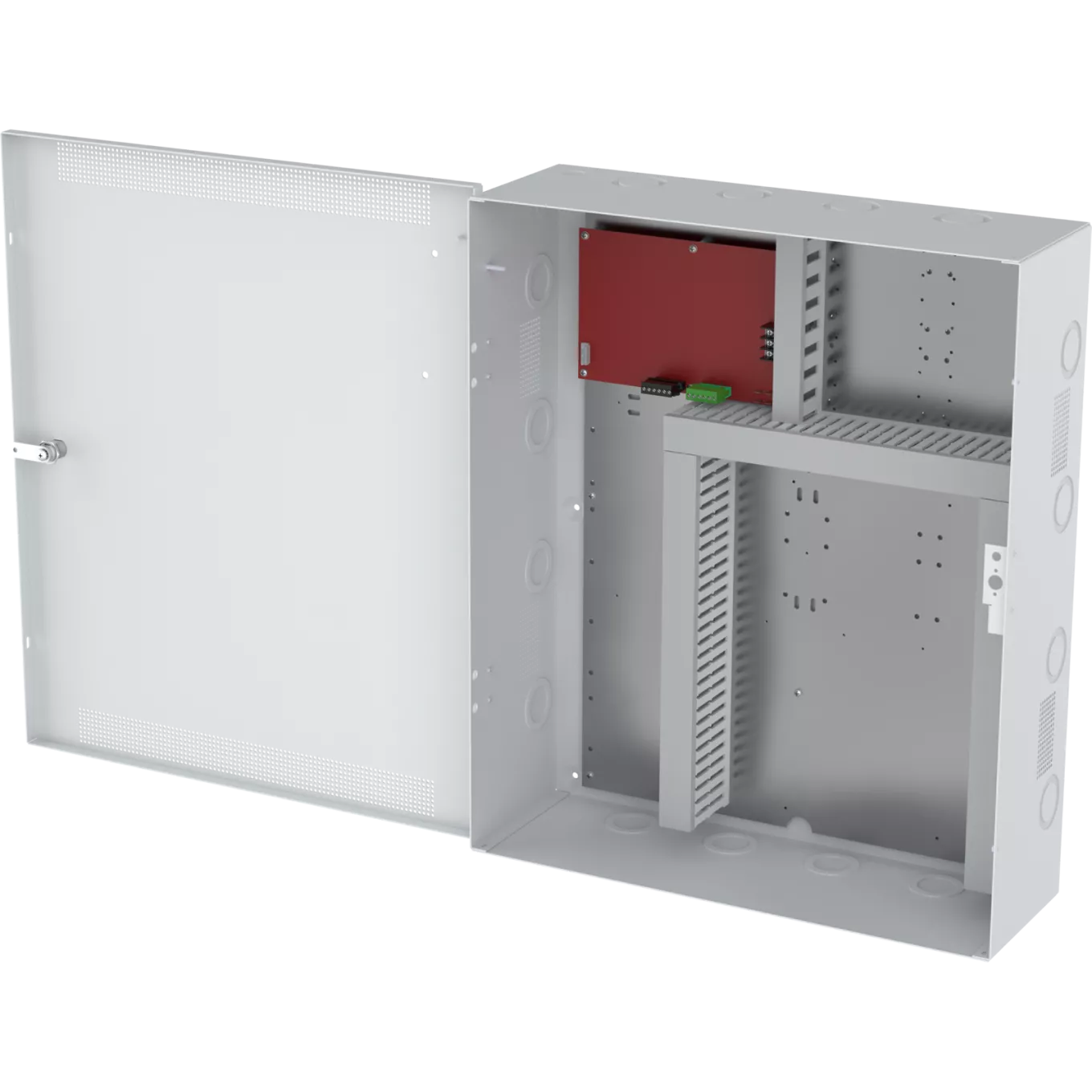 White AXIS TA1203 Enclosure with Power Unit viewed from its left angle.