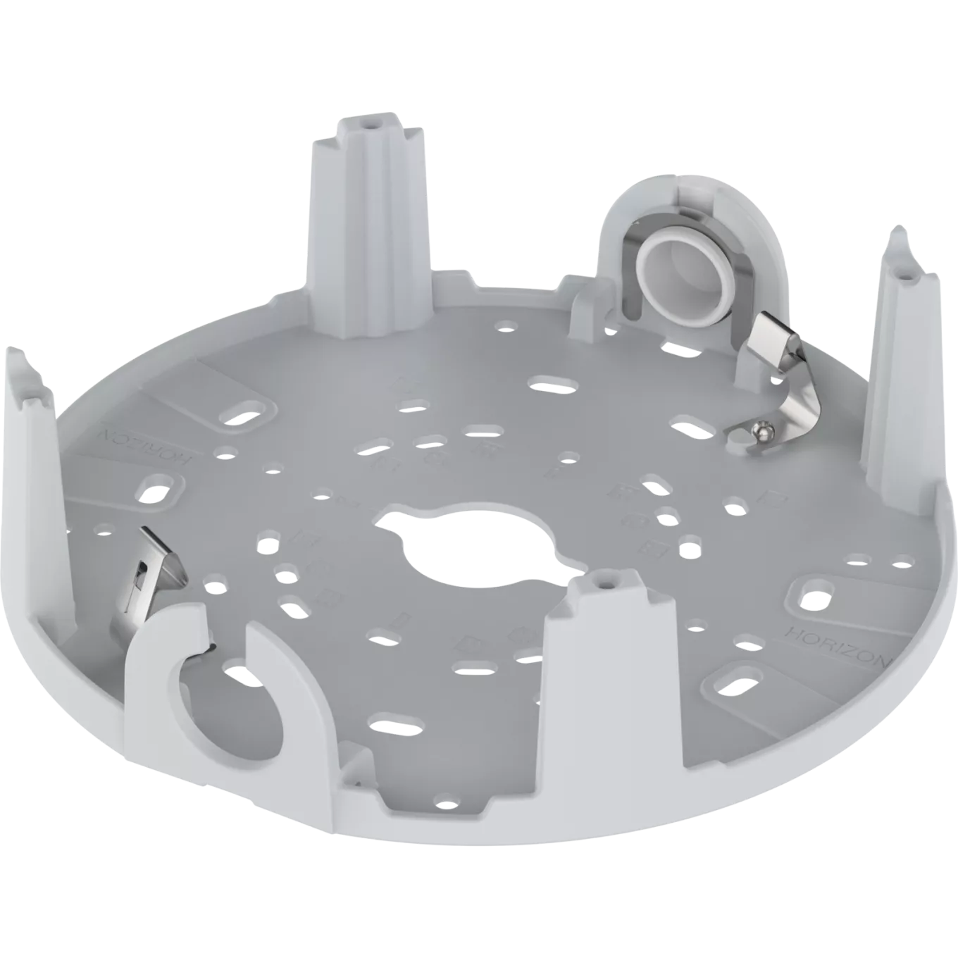 White AXIS TQ3903-E Mounting Bracket viewed from its left angle.