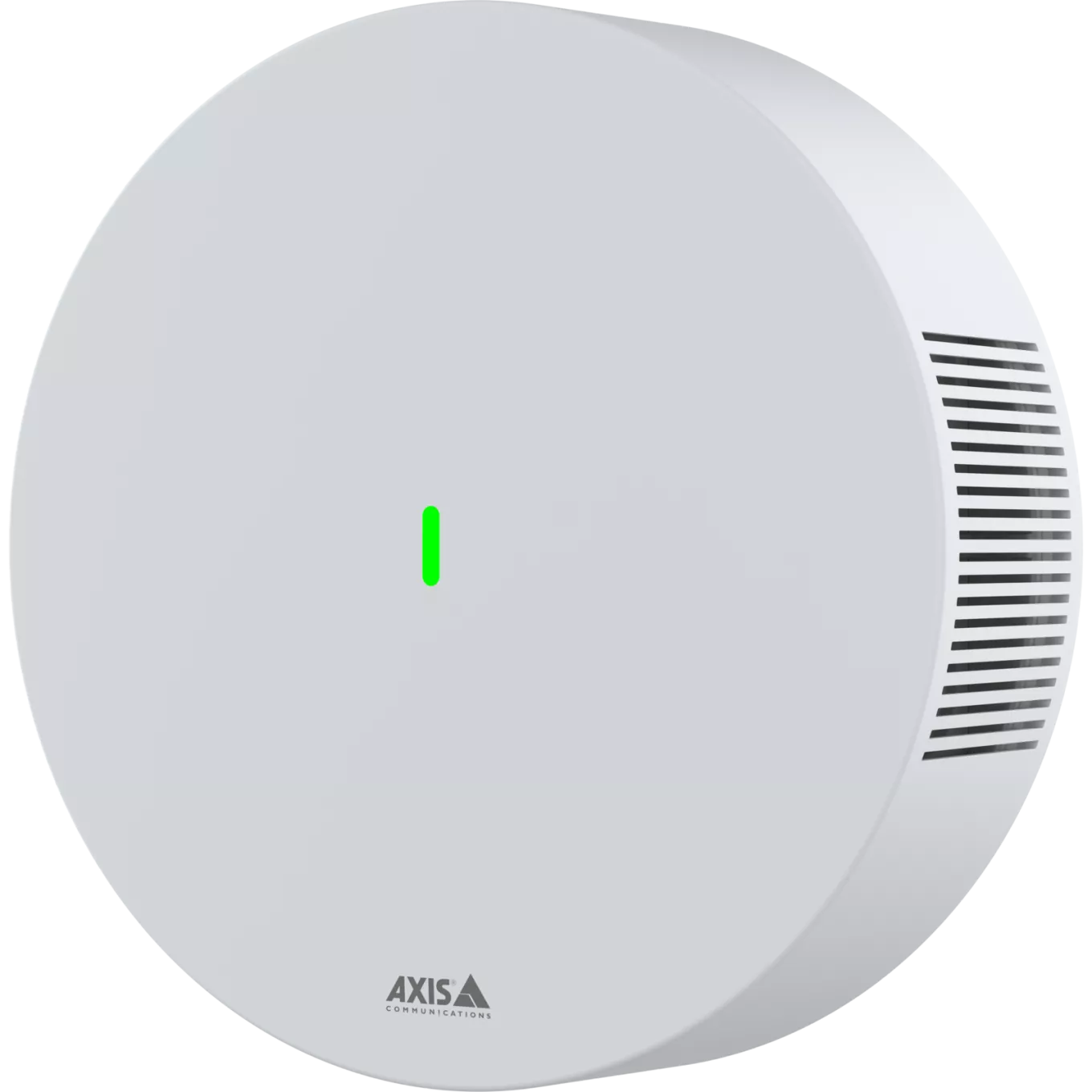 AXIS D6210 Air Quality sensor, white polycarbonate casing, viewed from the left 