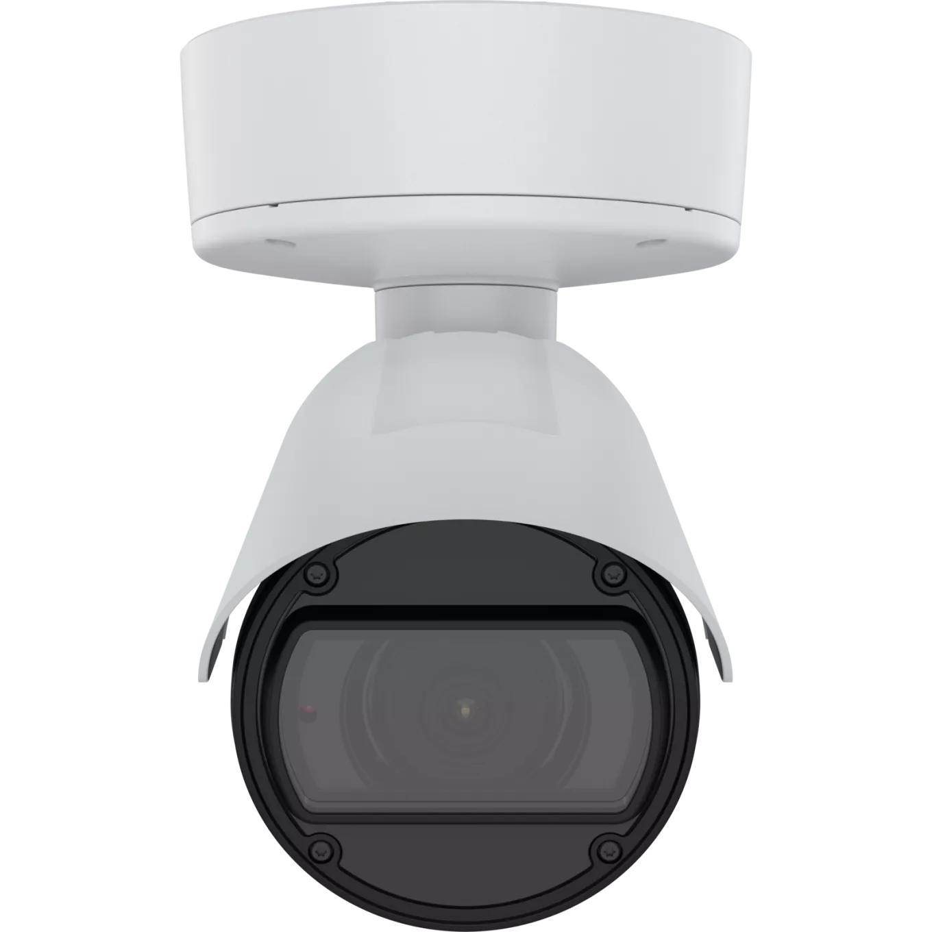Bullet Camera in white, ceiling mounted with visible lens and IR illumination