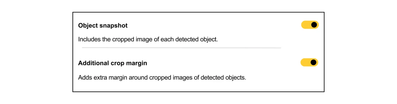 object analytics toggle