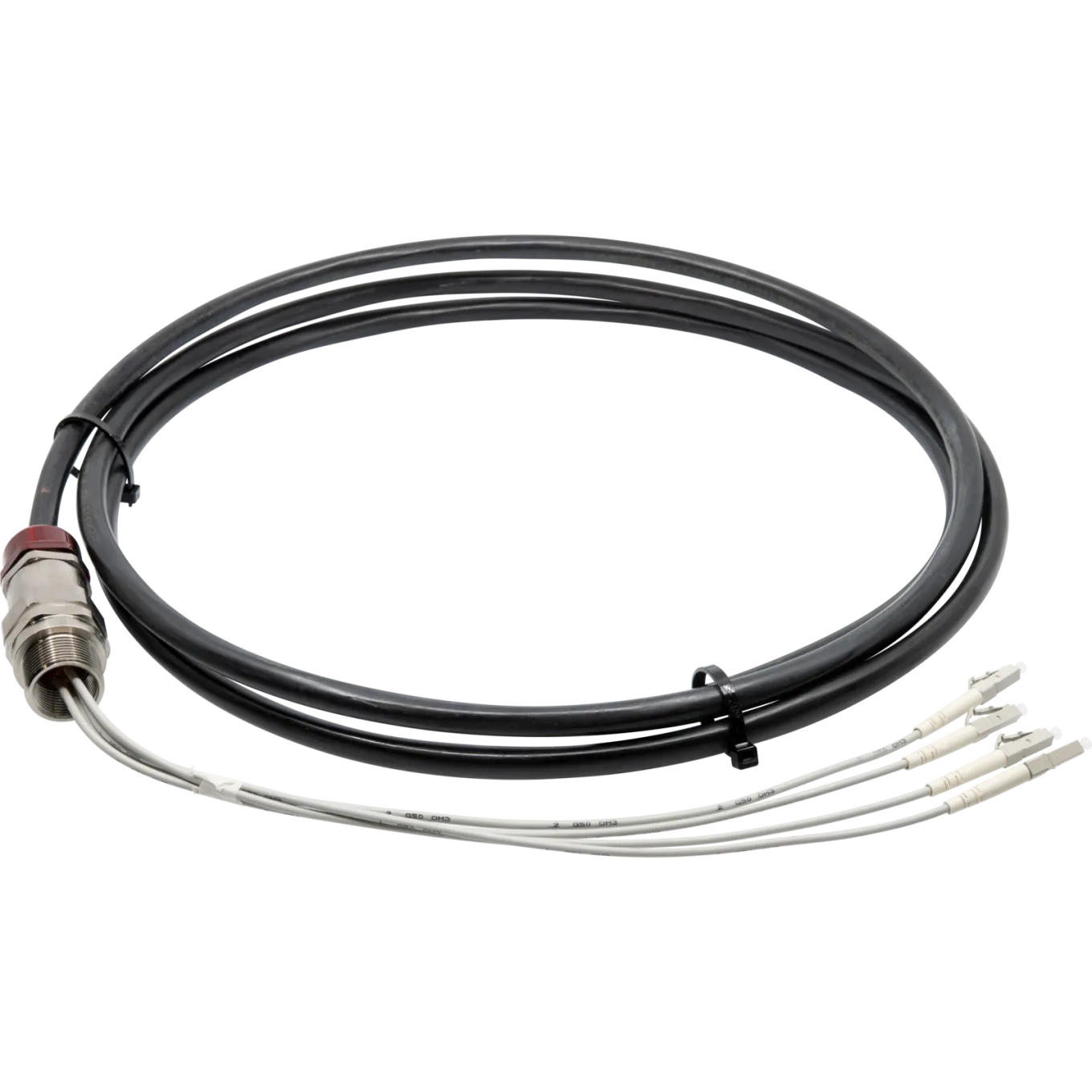 Black AXIS TX1203 Fiber Optic Cable Kit Multimode viewed from its front angle.