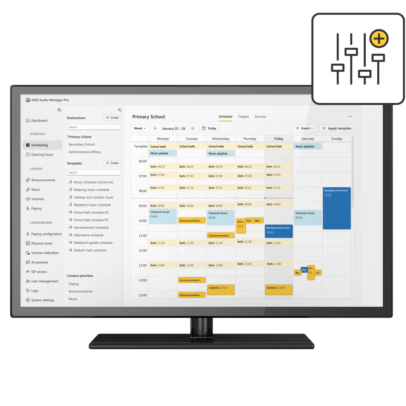AXIS Audio Manger Pro C7110 viewed from its front