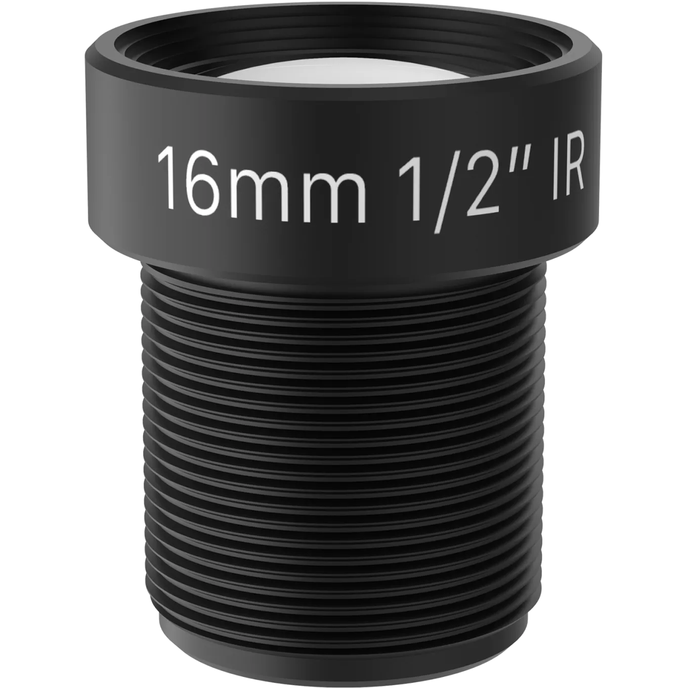 Lens M12 16 mm F1.8 IR viewed from its front (temporary image)