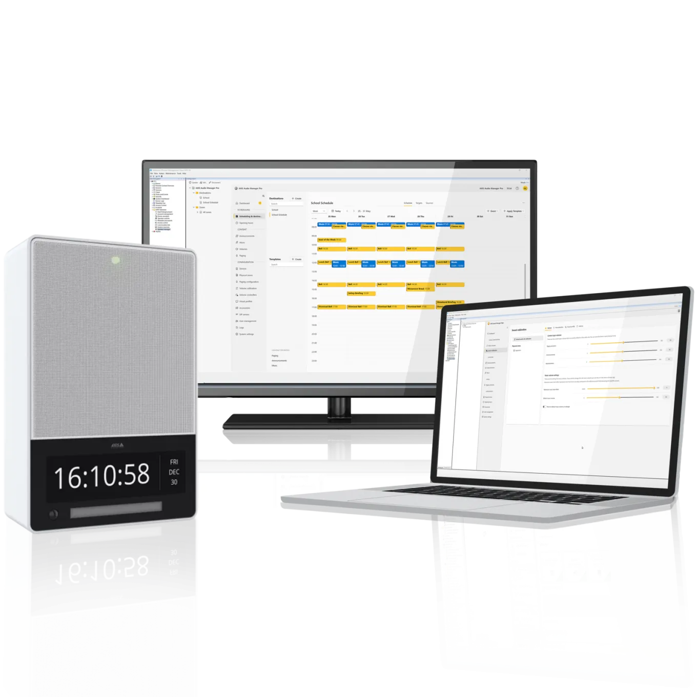 AXIS Audio Manager for XProtect viewed from different platforms