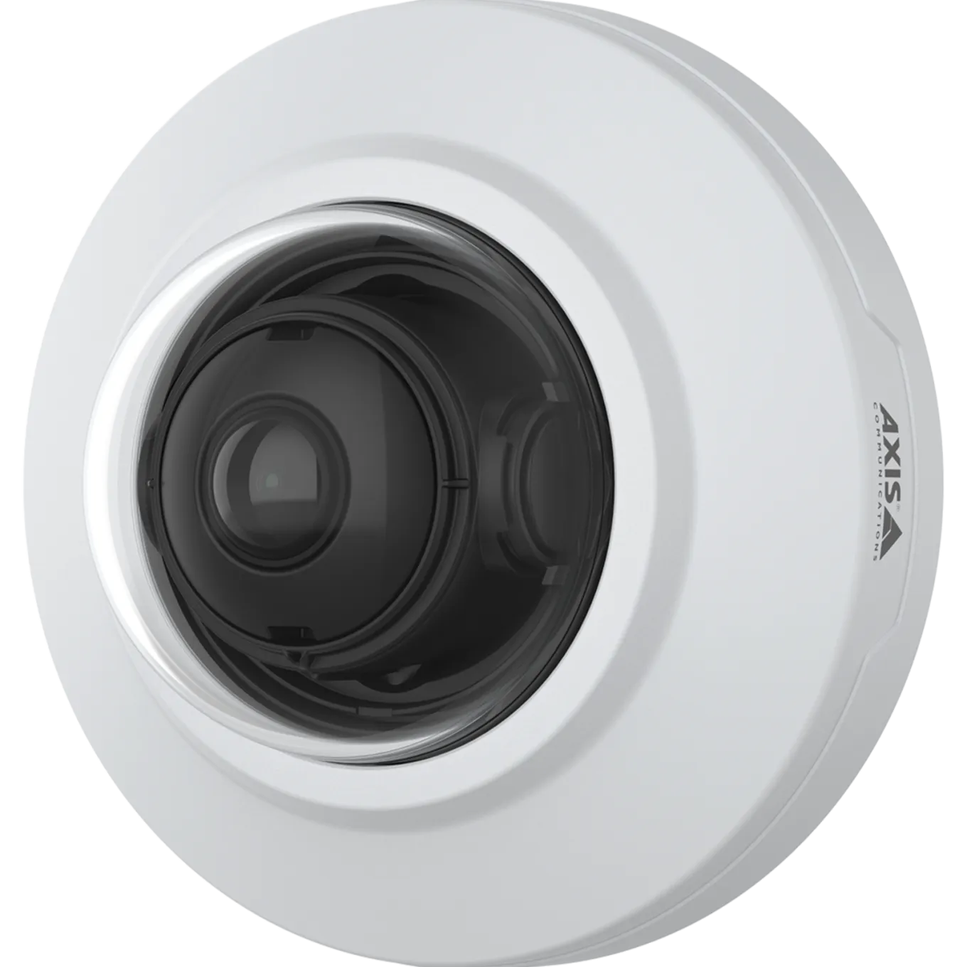 AXIS M3086-V mounted on wall, viewed from the left