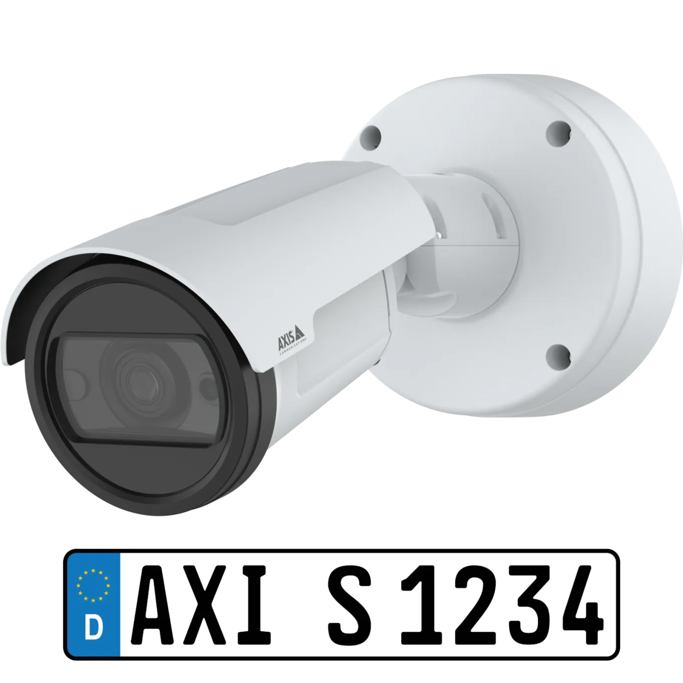 AXIS P1486-LE Kit mounted on wall, viewed from the left 