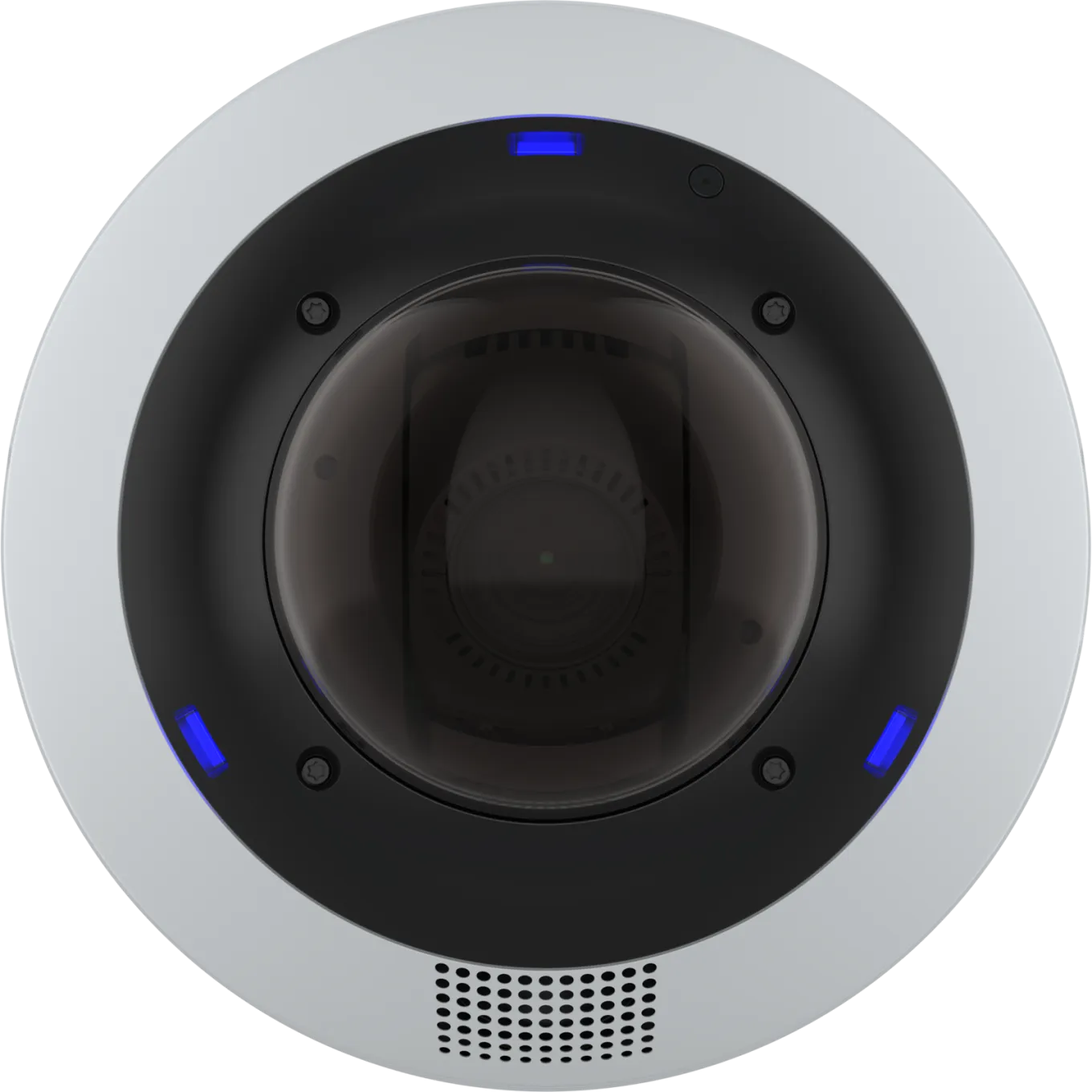 Product image of AXIS M5526-E with TQ5901 Audio Ring, led lights turned on
