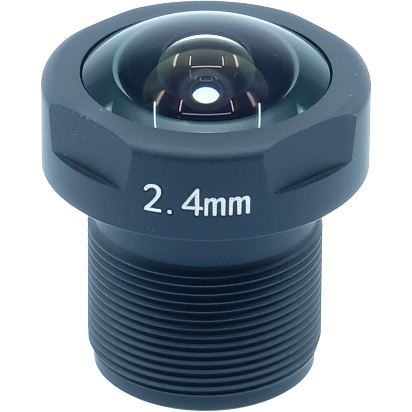 LENS M12 2.4mm viewed from its front side.