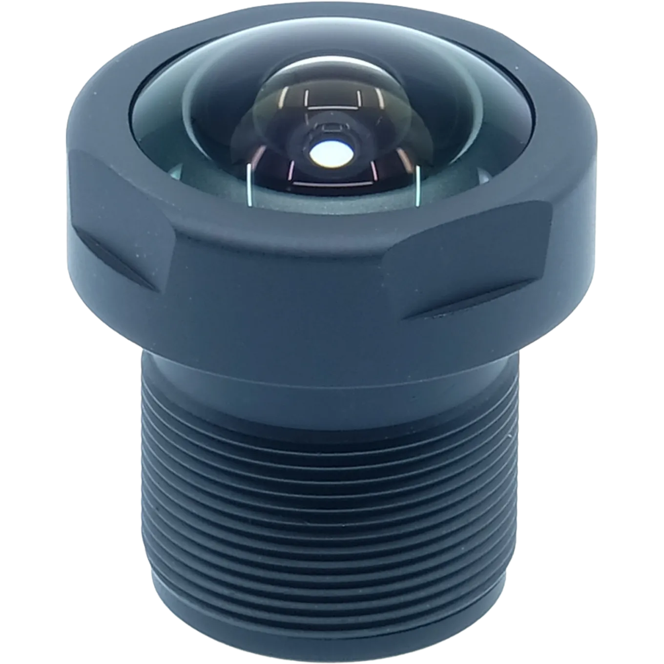 Lens M12 2.4mm viewed from its front side.