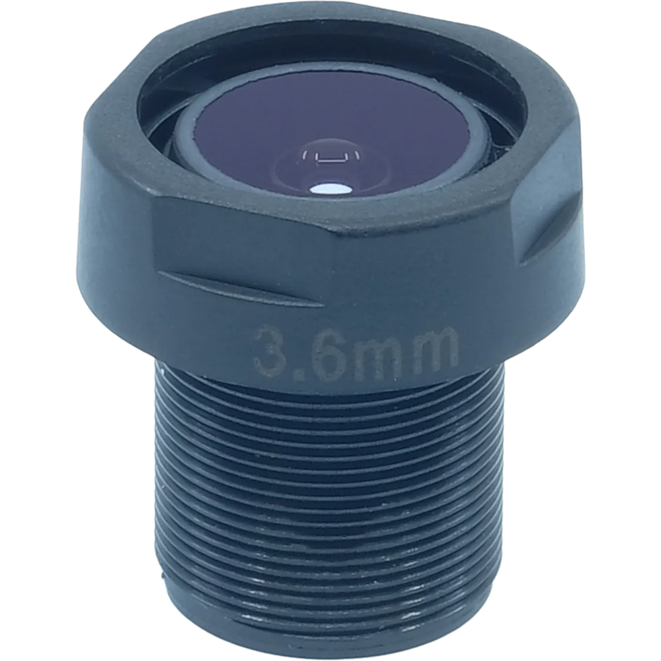 Lens M12 6mm viewed from its front side.